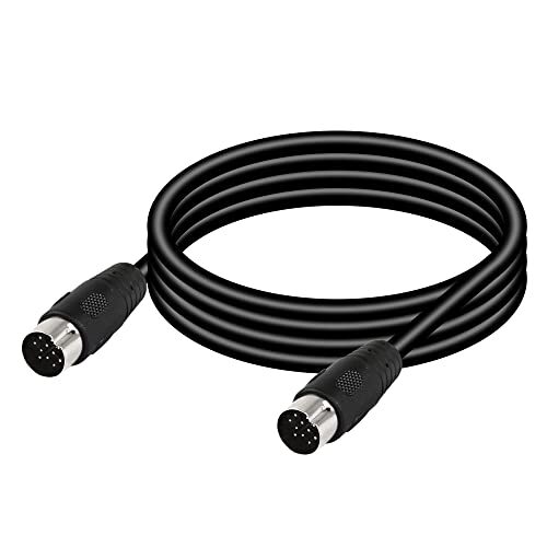  DIN 13 PIN Male to Male Electrical Signal Control Cable, UL2919 1.5m Black