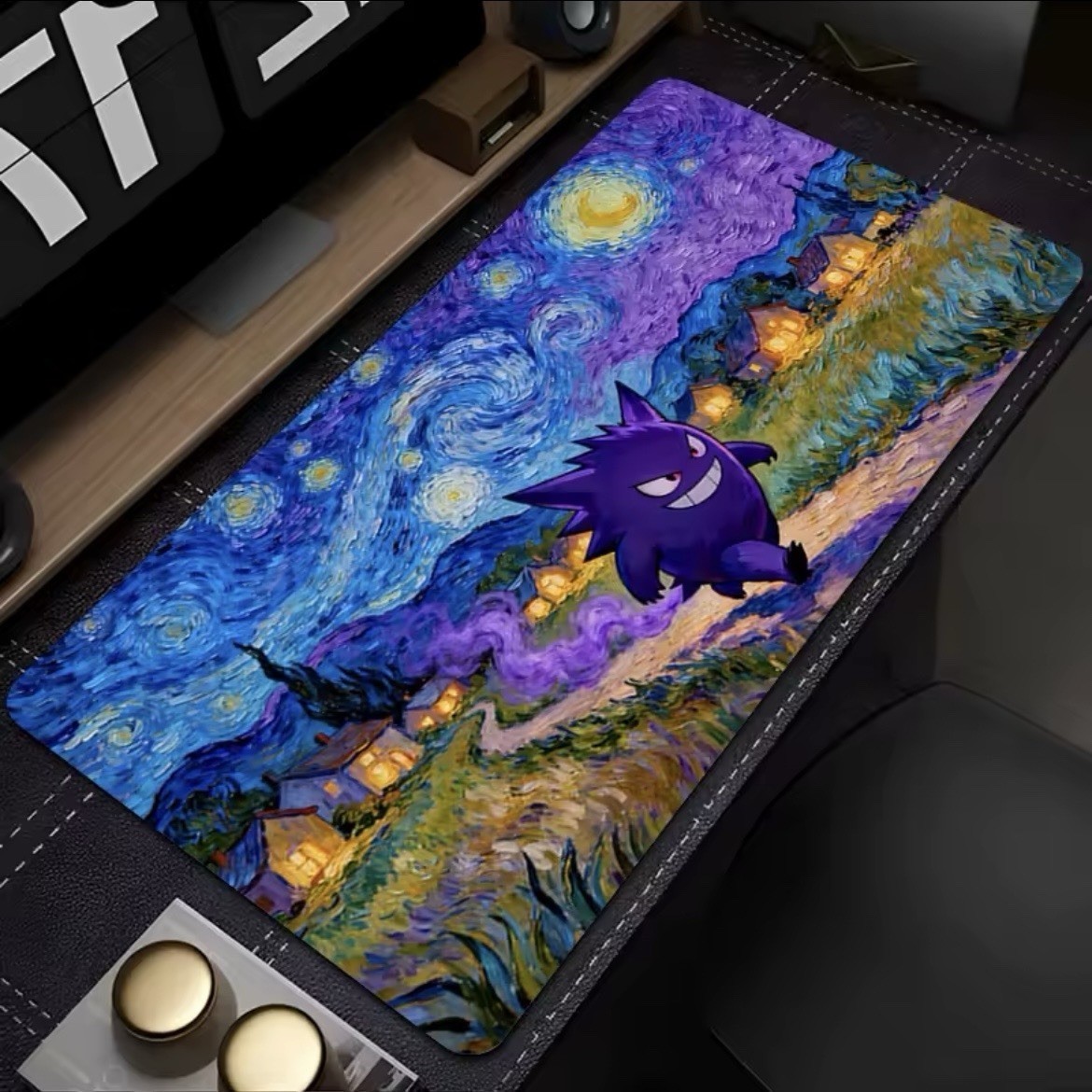 Pokemon Playmat Mousepad, VAN GOGH Gengar Walking, TCG Play Mat 32" x 16" PV479H