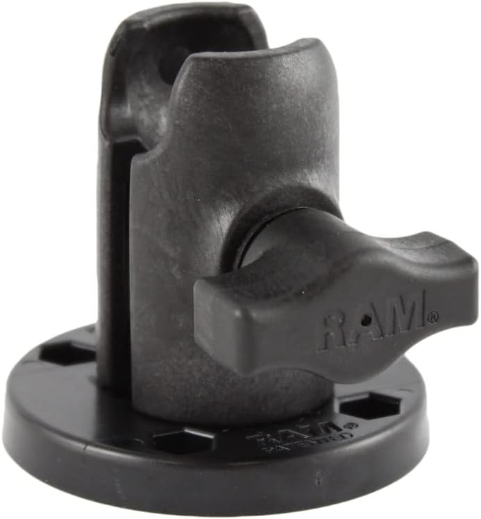 Single Socket Arm with Swivel Round AMPS Base B Size 1" Ball Mount with 360