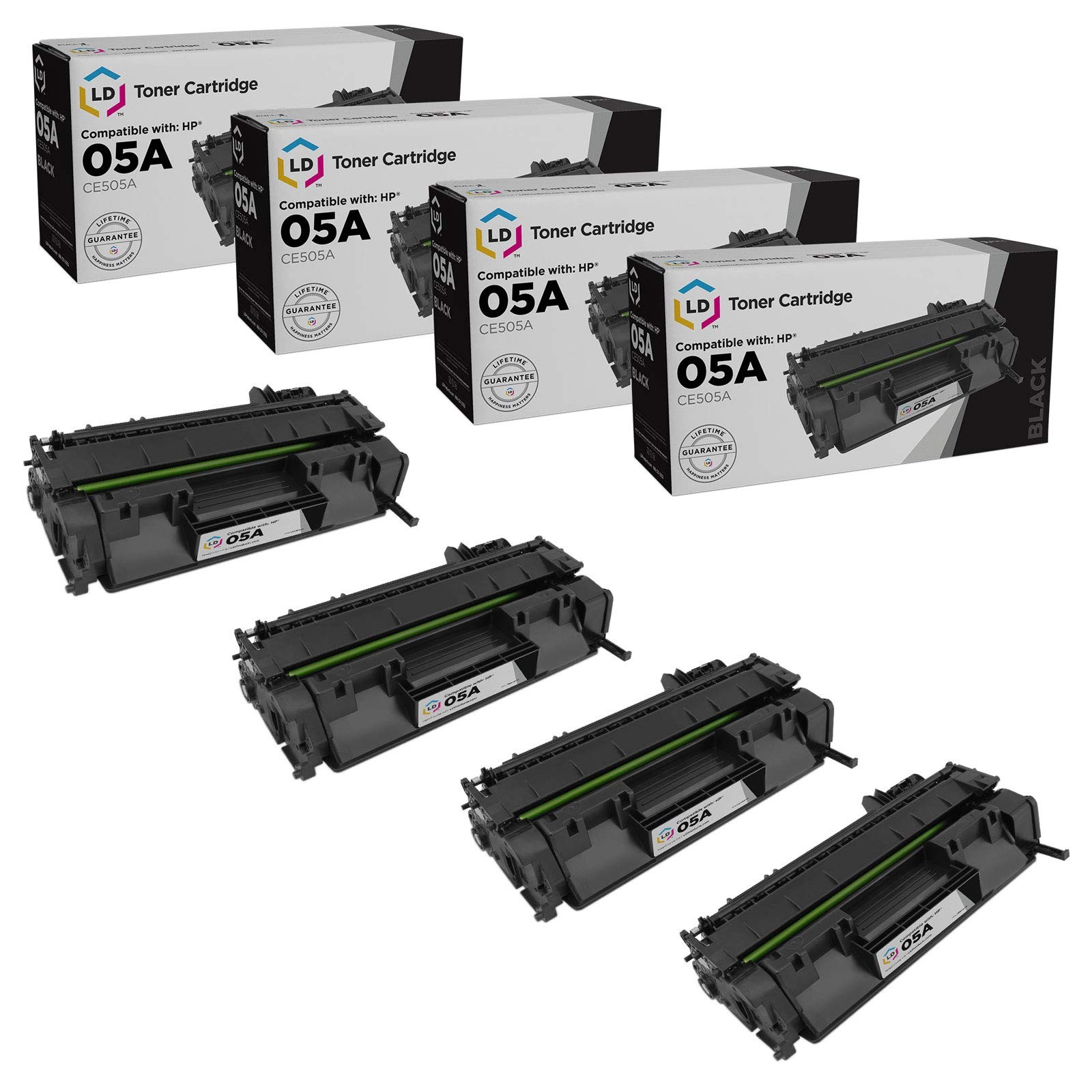 LD Comp Replacements HP 05A CE505A 4pk Black P2035 P2055d P2055dn P2055X