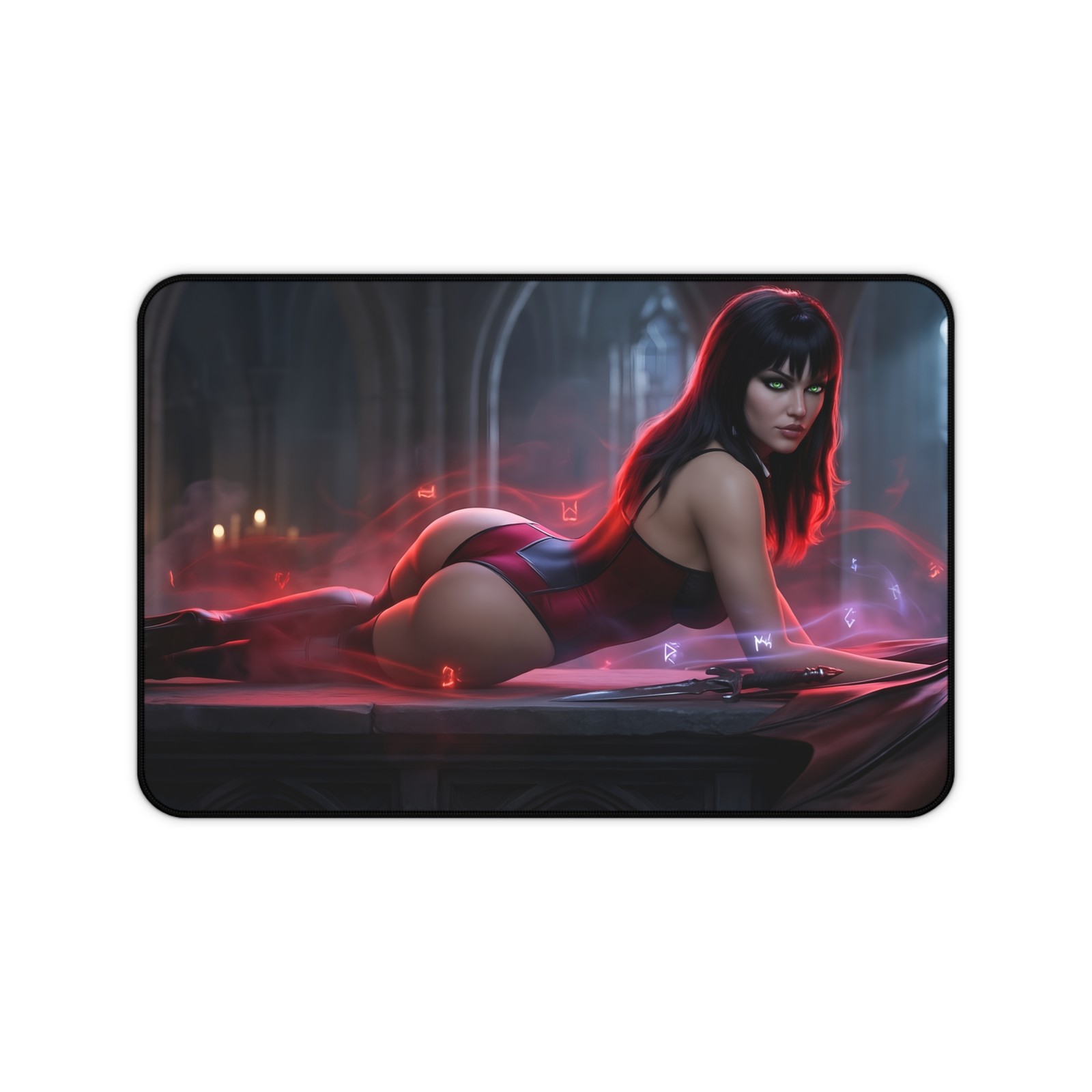 Vampirella Desk Mat, Dark Fantasy Computer Desk Pad, Gamer Decor