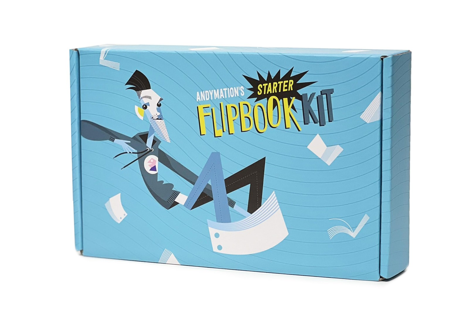 Official Andymation's Flipbook Starter Kit for Kids & Adults with LED Blue