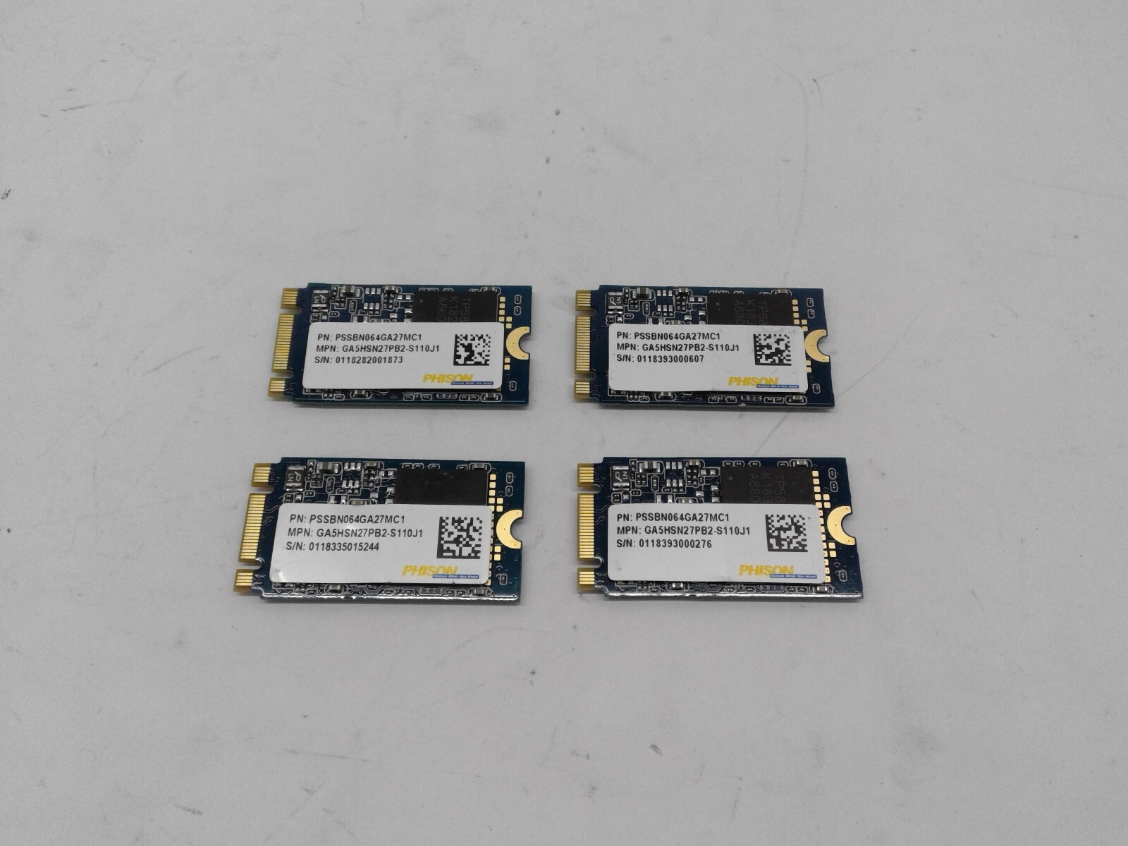 Lot of 4 Genuine HP PHISON 923129-003 PSSBN064GA27MC1 64GB M.2 SSD