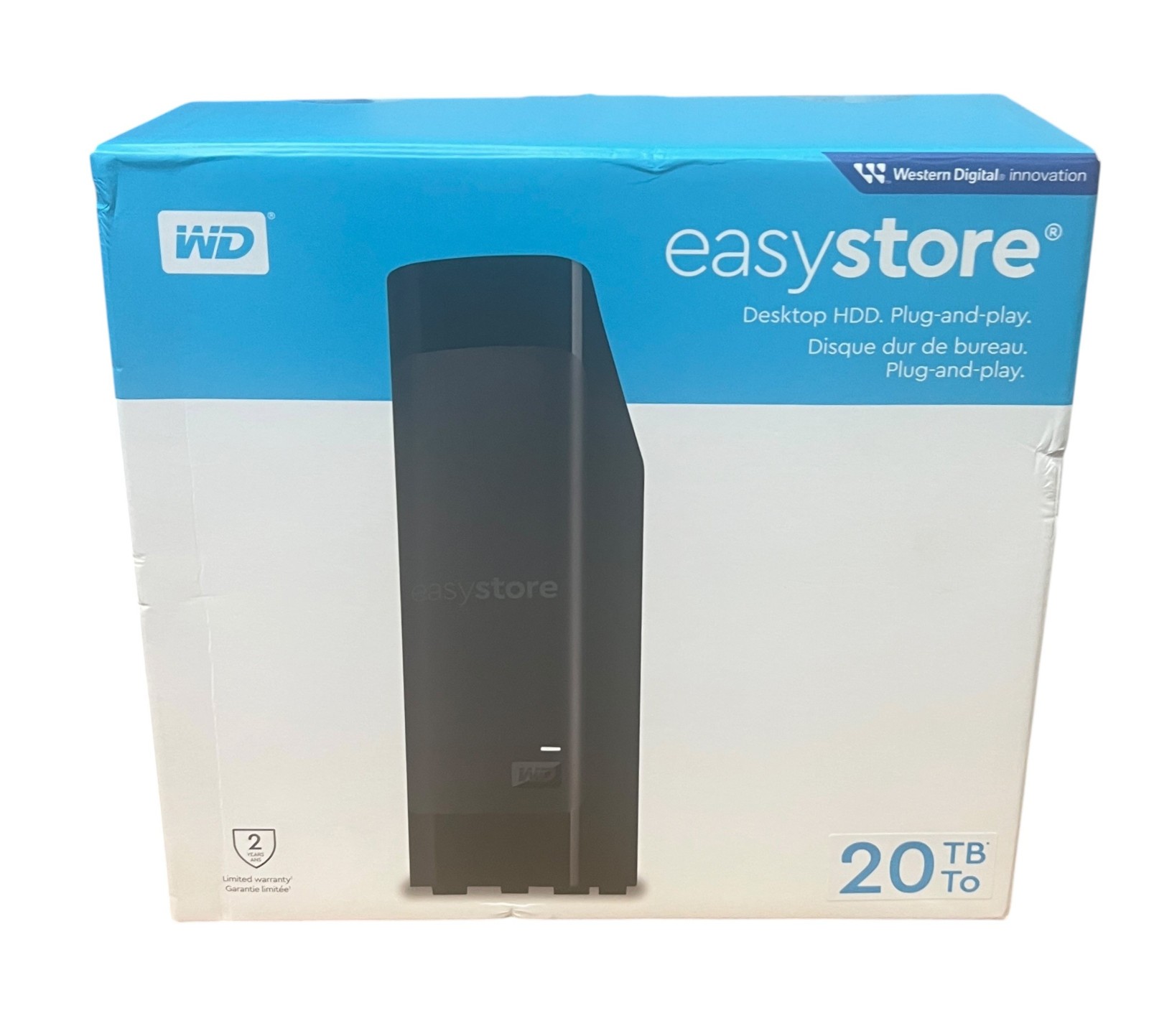 Western Digital 20TB External Hard Drive for Desktop (WDBAMA0200HBK-NESN), Black