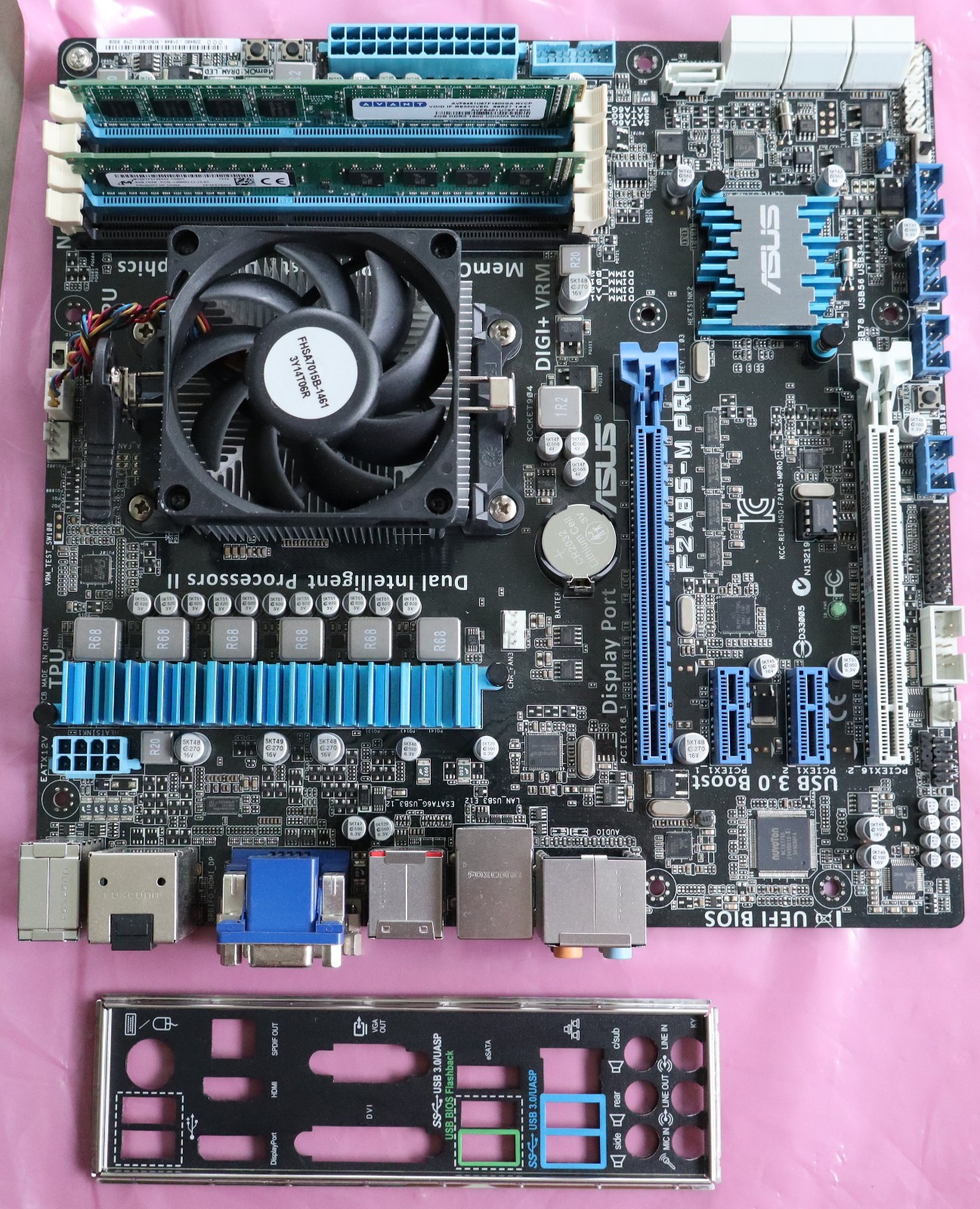 Asus F2A85-M PRO Micro-ATX Motherboard with 3.8GHz AMD APU, RAM, FAN, I/O Shield