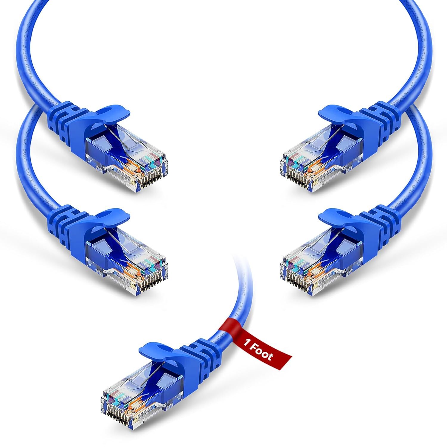 Cat6 Patch Cable 1ft RJ45 Ethernet Pure Copper � 5 Pack