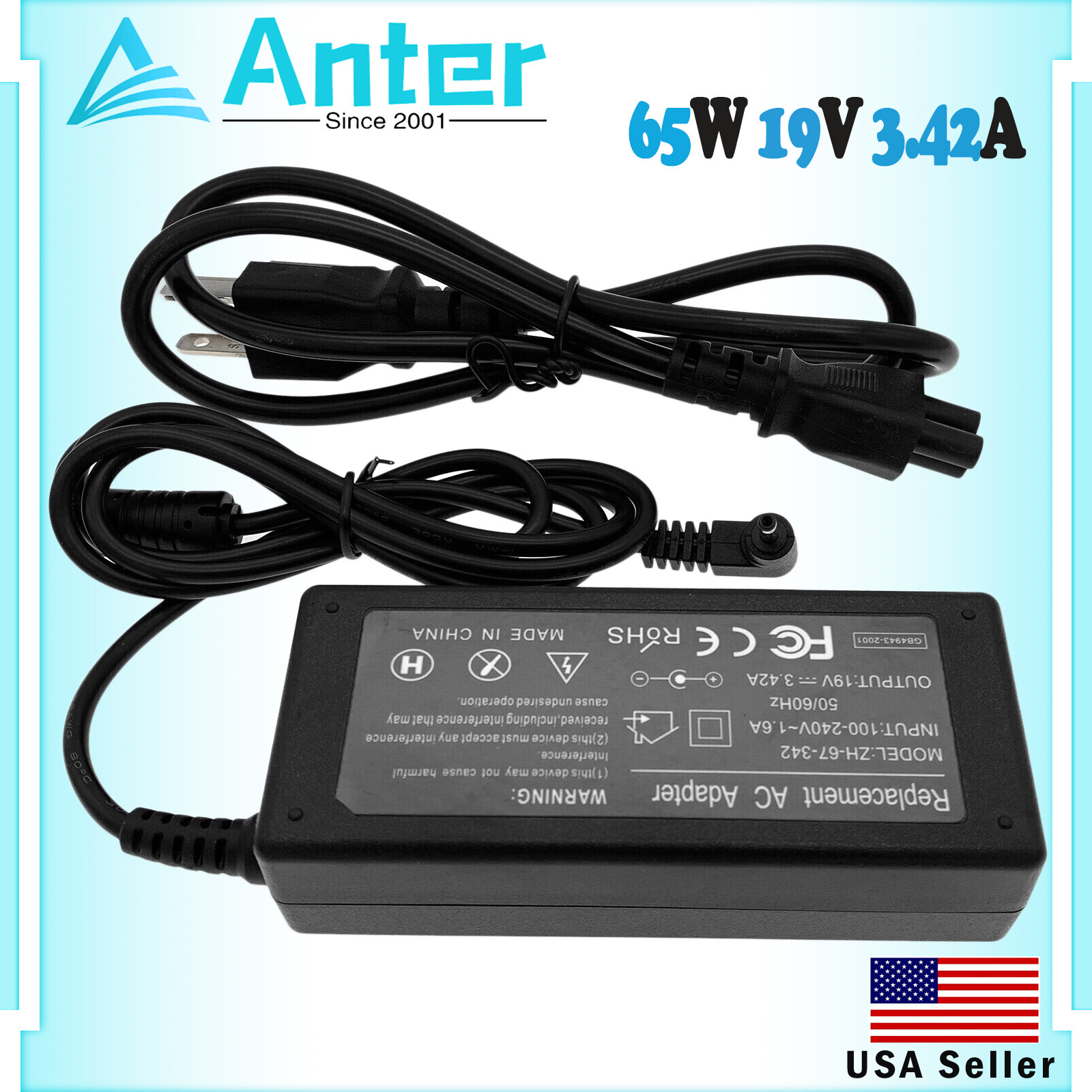 65W AC Adapter Charger For Acer KP.0450H.001 Laptop Power Supply Cord