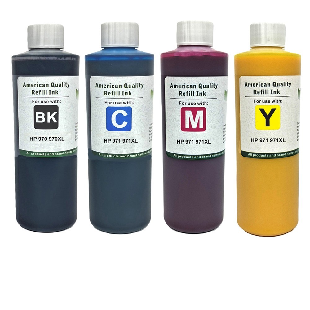 Ink Cartridge Refill Kit Pigment Ink BKCMY for HP 970 970XL 971 971XL 4x500ml