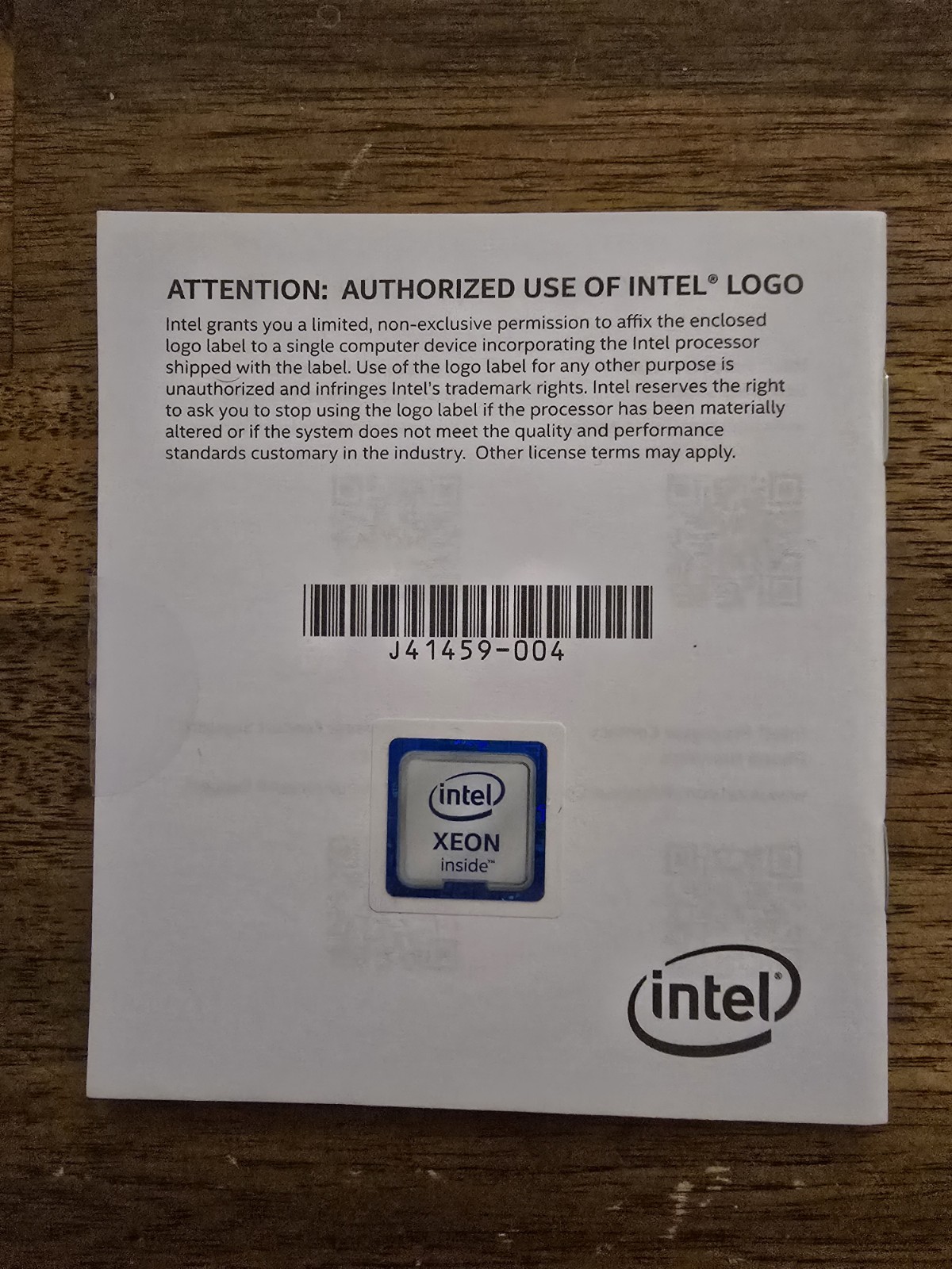 RARE Genuine Intel Xeon Badges Sticker. 1.8cm X 1.8cm