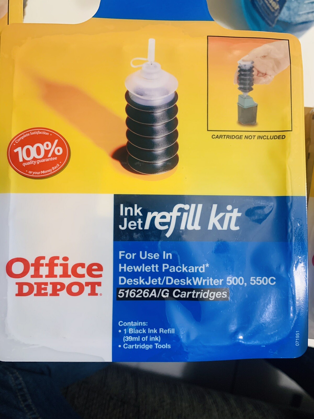 Black Office Depot Ink Jet Refill Kits For HP DeskJet 500, 550C (51626A/G)