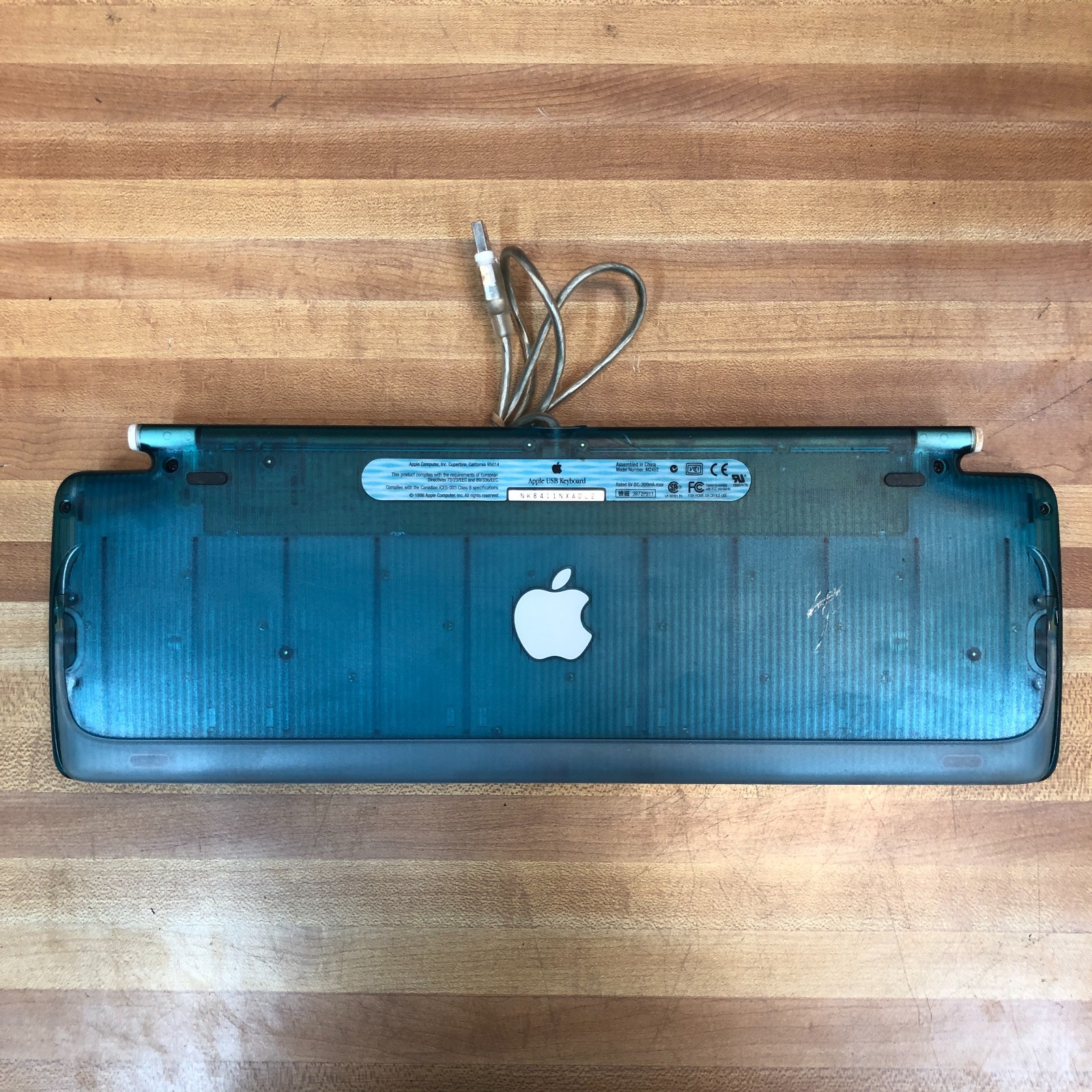 Vintage Apple Macintosh Teal Bondi Blue Model M2452 USB Wired Keyboard (WOrKS)