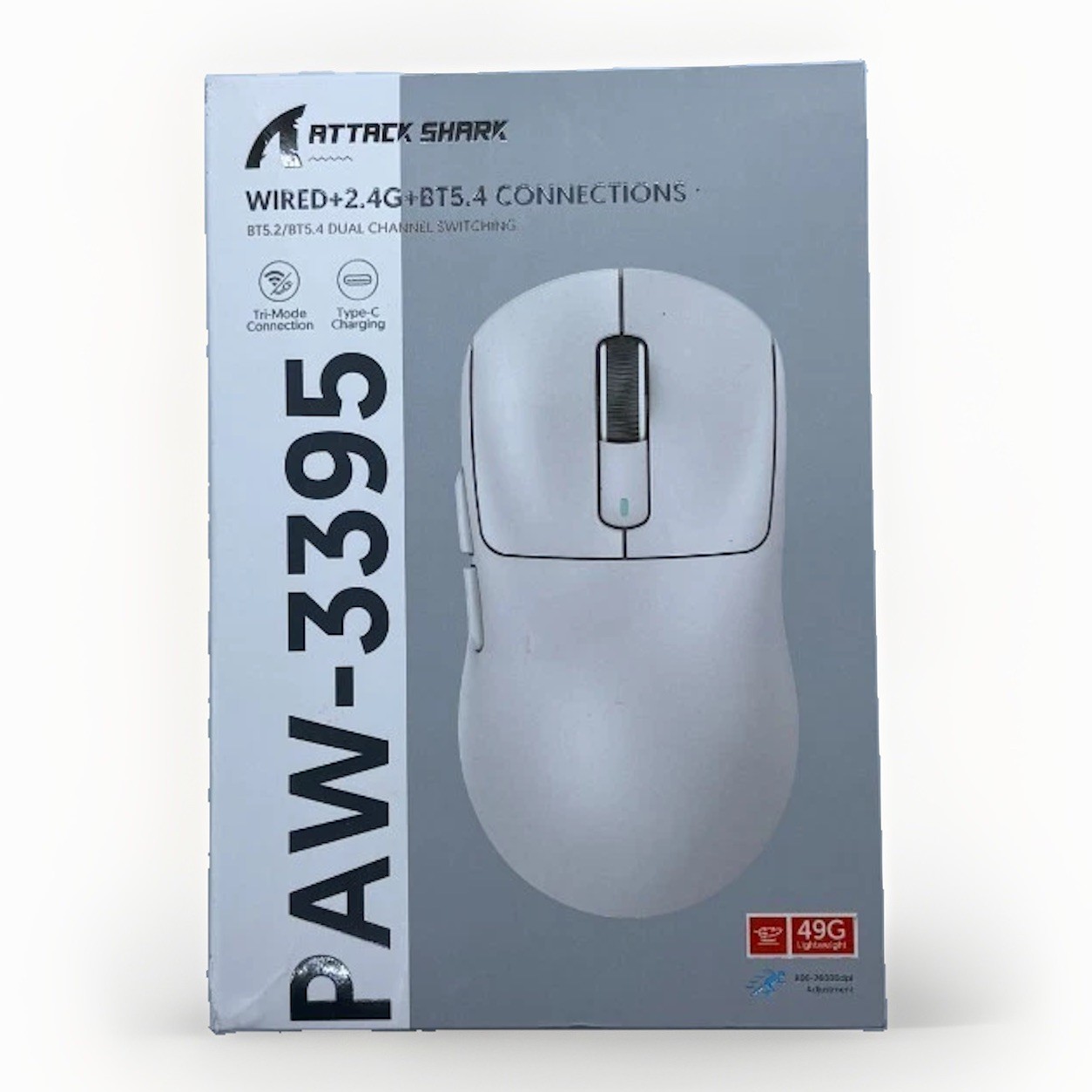 ATTACK SHARK X3 Triple-Mode Lightweight Wireless Gaming Mouse – Black