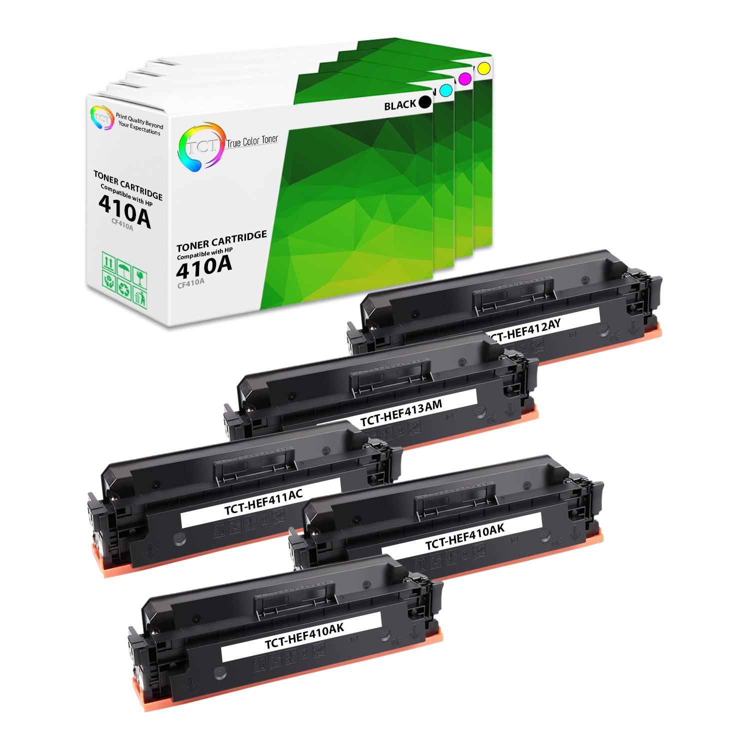 TCT 5PK 410A Toner Set CF410A CF411A CF412A CF413A For HP Enterprise MFP M477