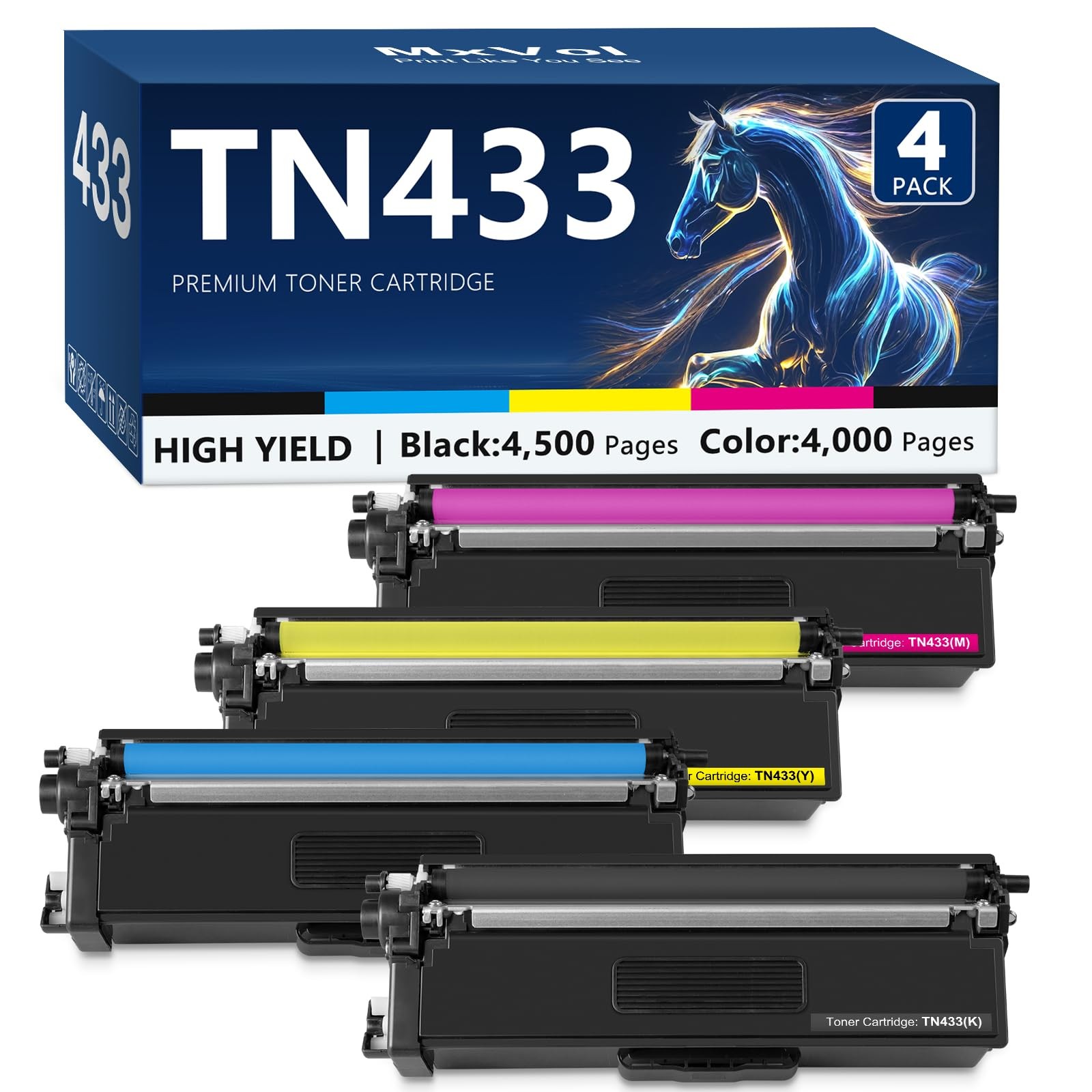 TN433 Toner Cartridge Set for Brother TN-433 TN431 MFC-L8900CDW