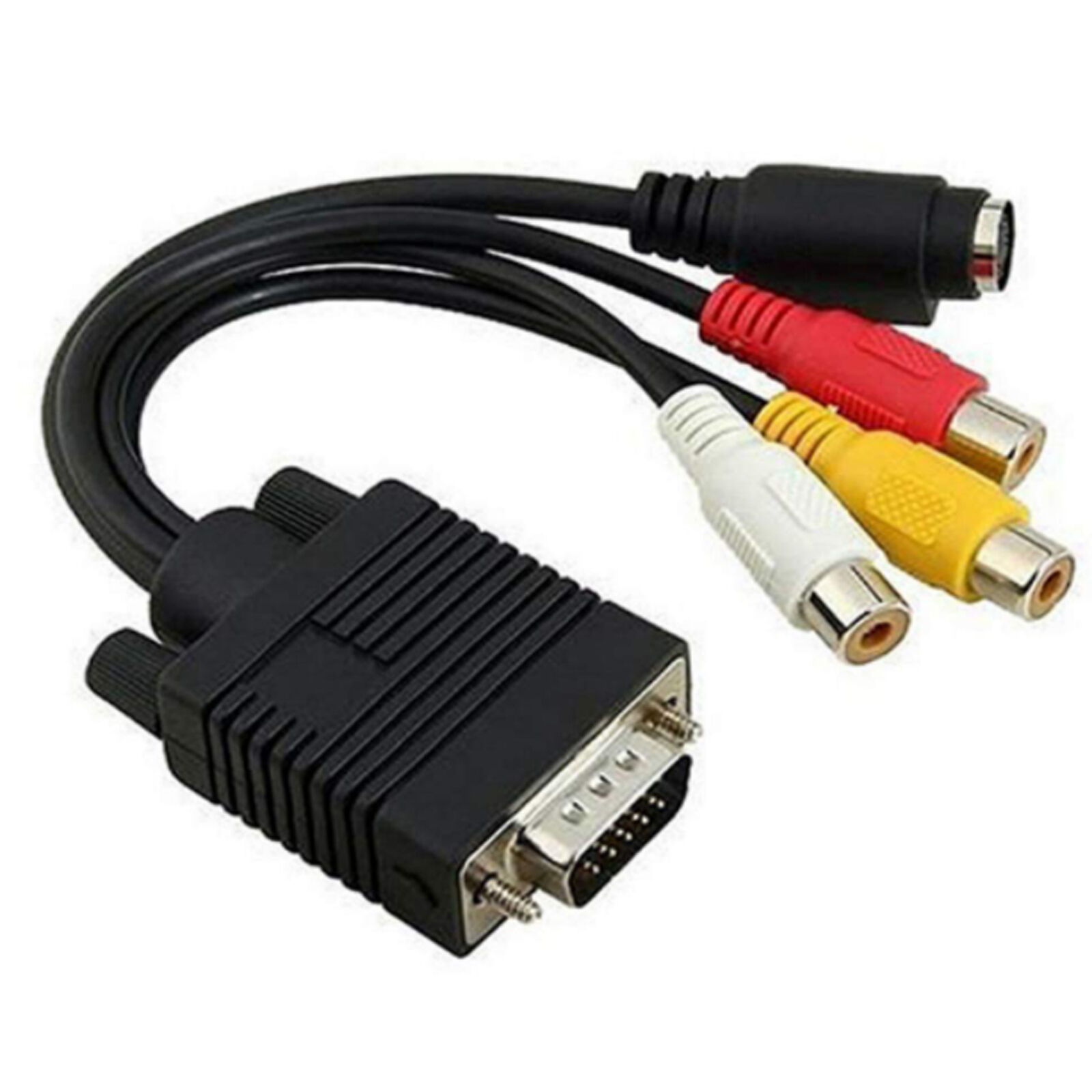 VGA SVGA to S-Video 3 RCA Composite AV TV Out Adapter Converter Cable