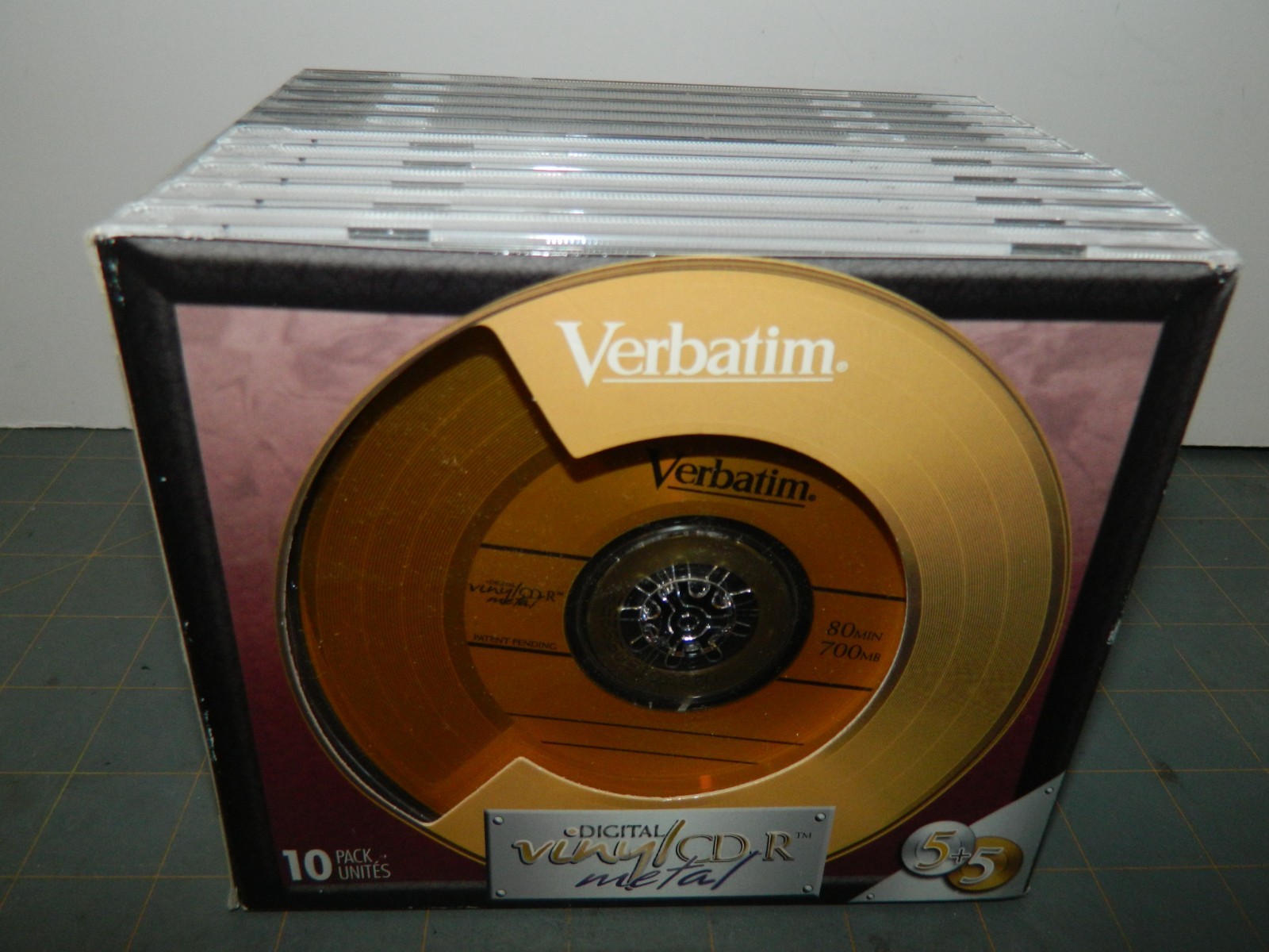 Verbatim 10PK CD-R Digital Vinyl Metal 5 Gold + 5 Platinum New 