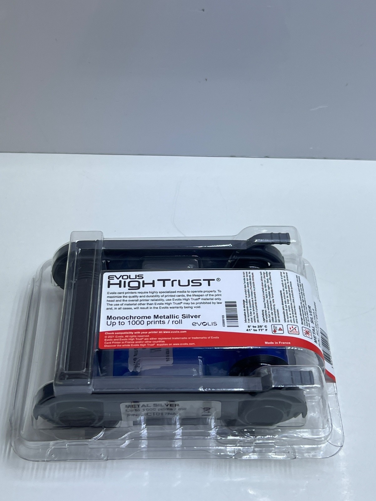 Evolis RCT017NAA Metallic Silver Ribbon 1,000 Prints Primacy