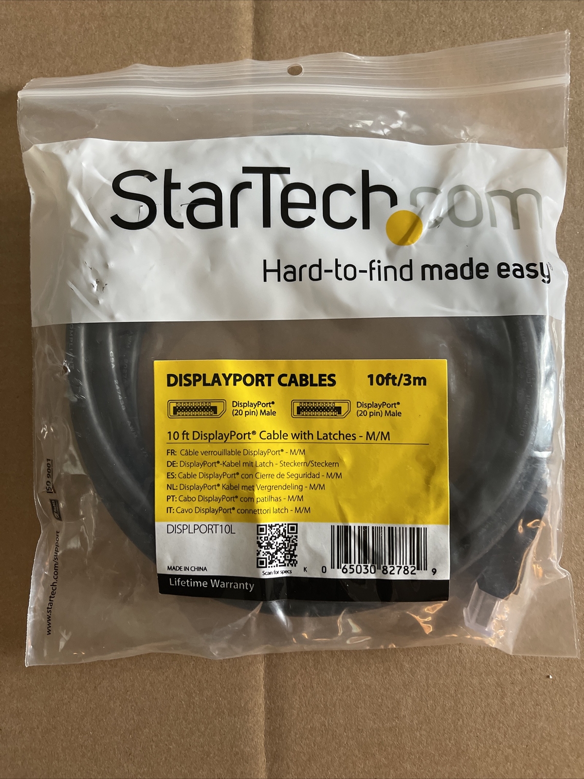 New in bag StarTech dot com - 10ft/3m DisplayPort Cable - Black