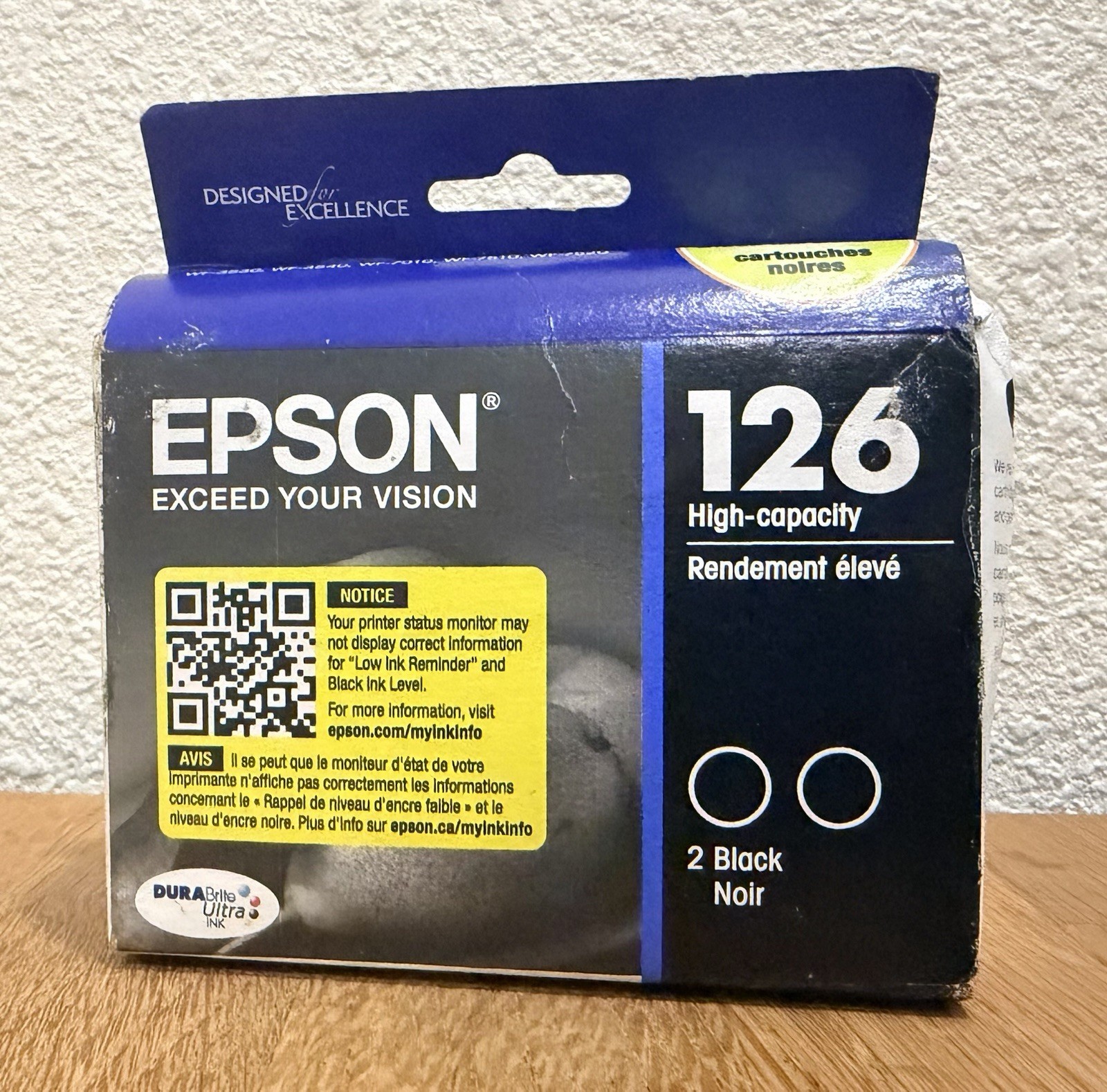 Genuine Epson 126 T126120-D2 Black Printer Ink Cartridge Exp. 03/2029