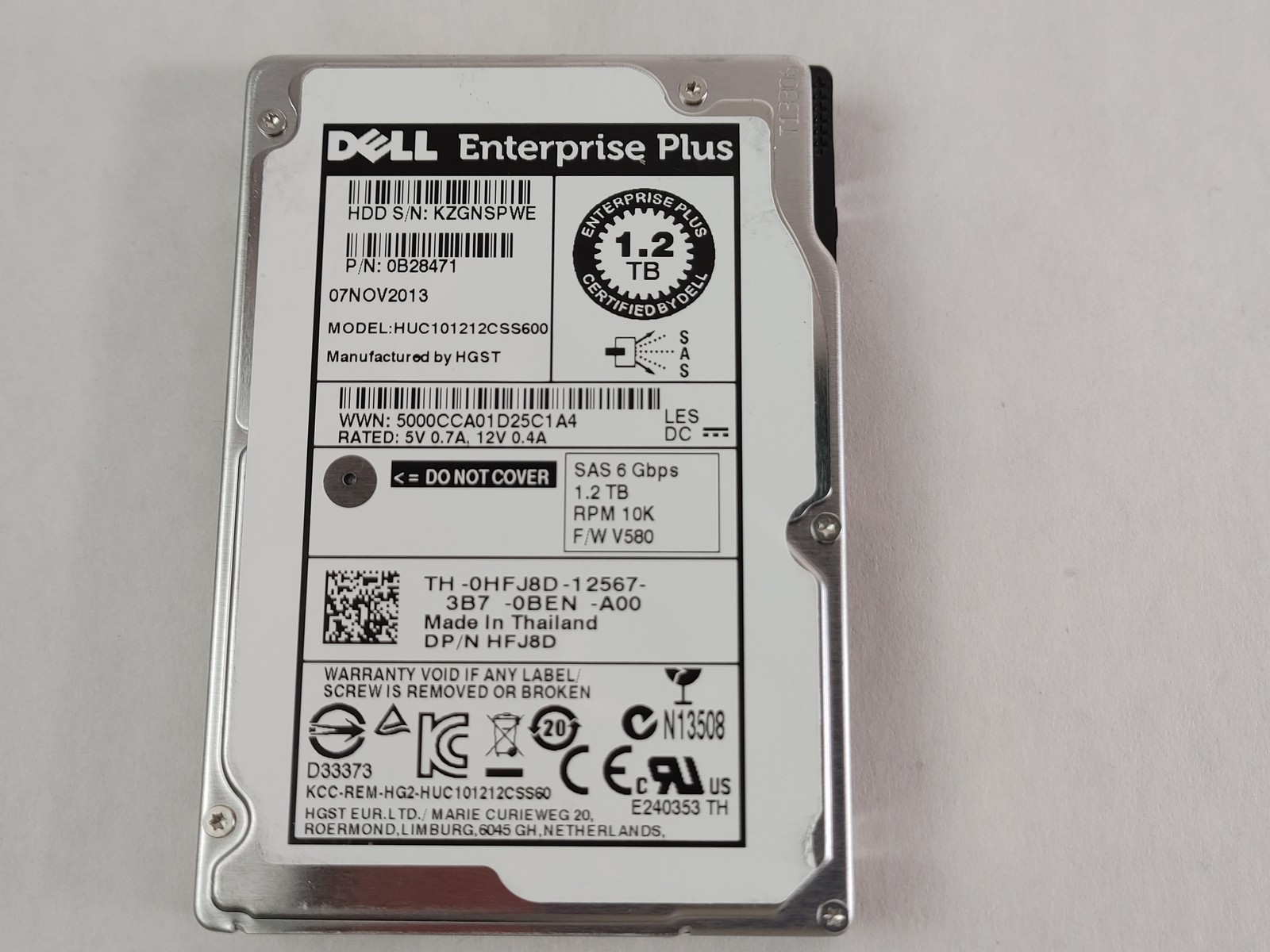 HGST Dell Enterprise Plus HUC101212CSS600 1.2 TB SAS 2 2.5 in Hard Drive