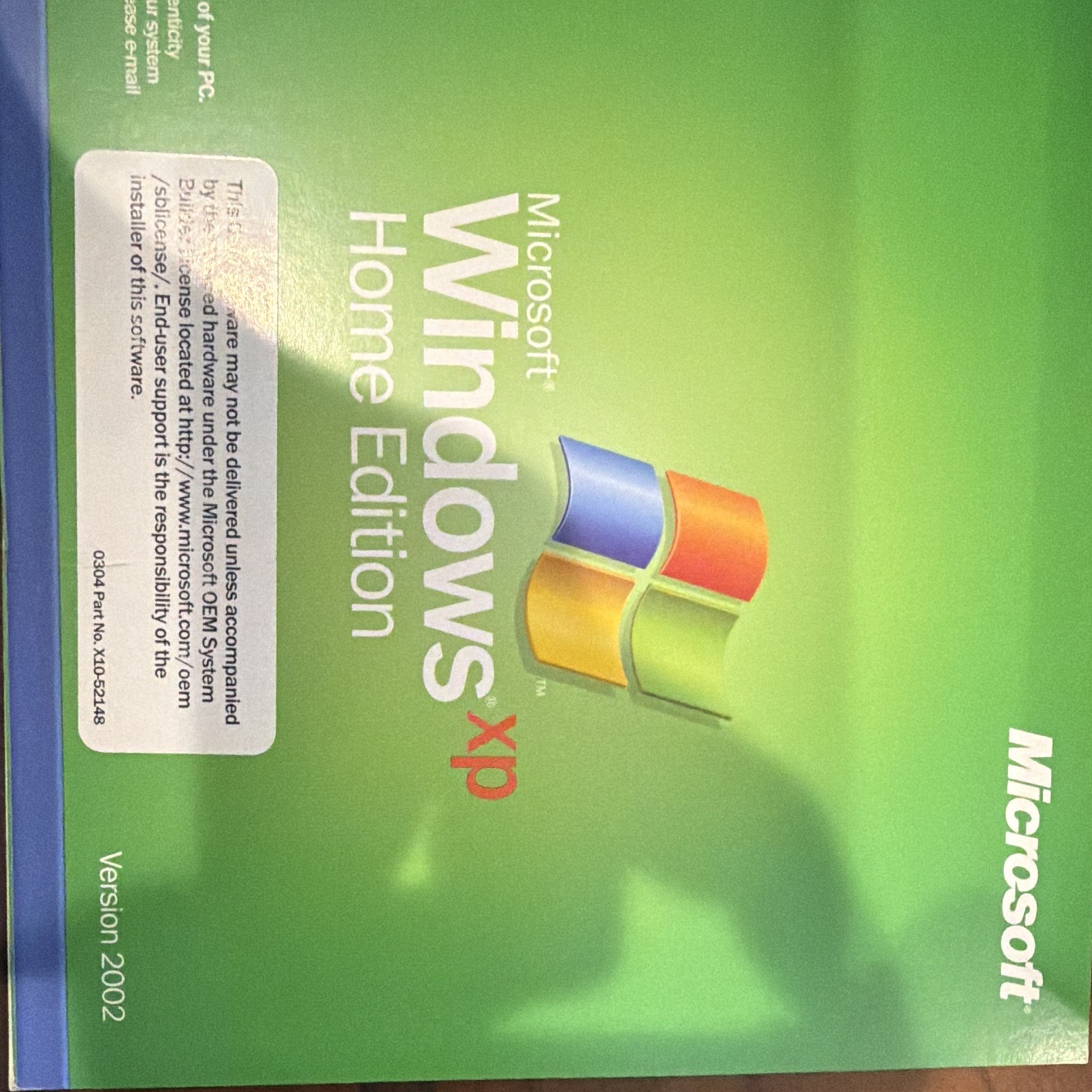 Microsoft Windows XP Home Edition OEM English X10-52418