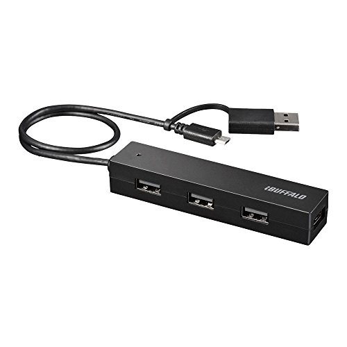 Buffalo USB 2.0 4-Port Hub for Tablets and Smartphones with Conversion Connector