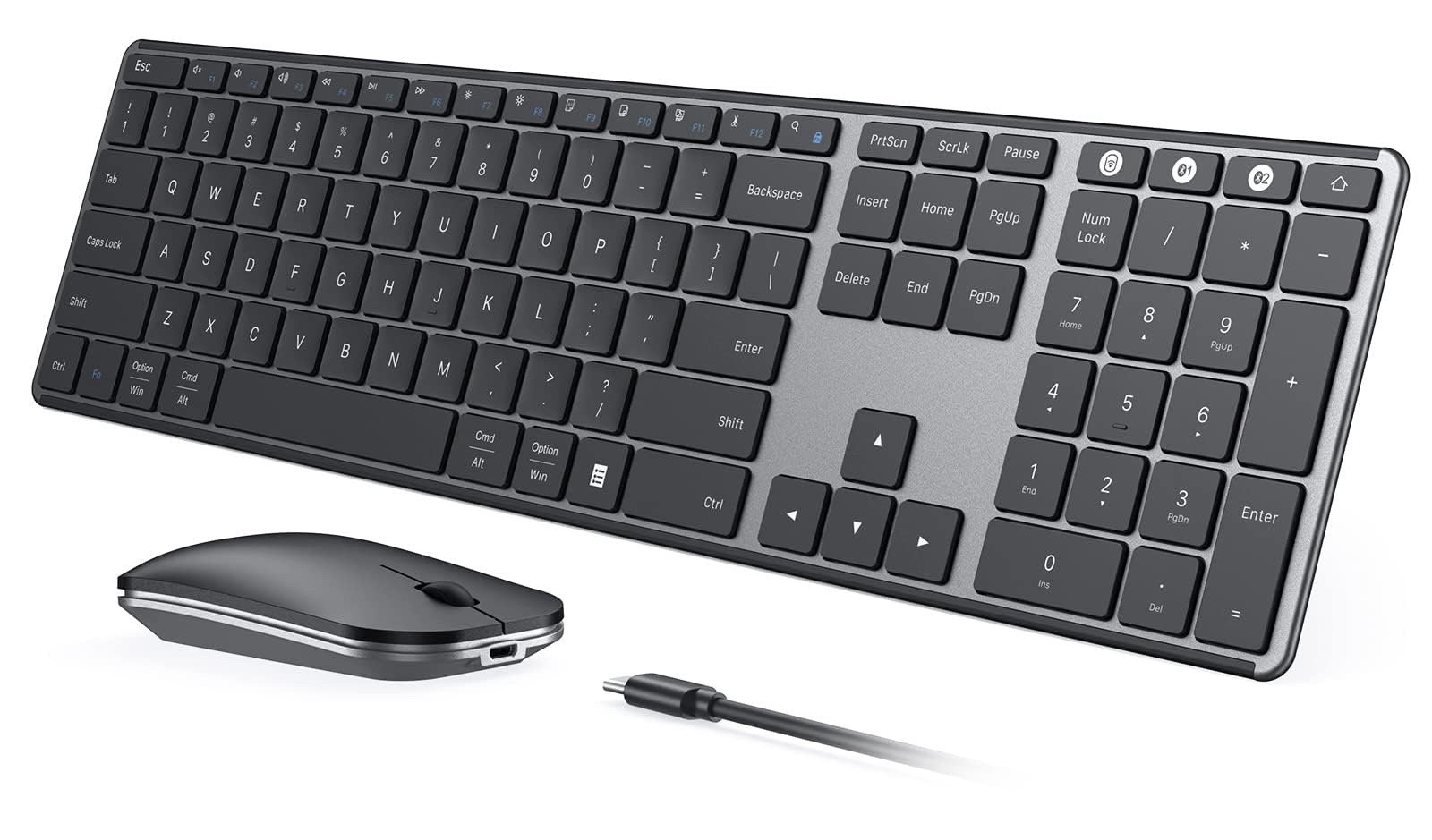 SEENDA SKM64-3 Wireless Slim Keyboard Mouse Bundle Rechargeable 1600 DPI