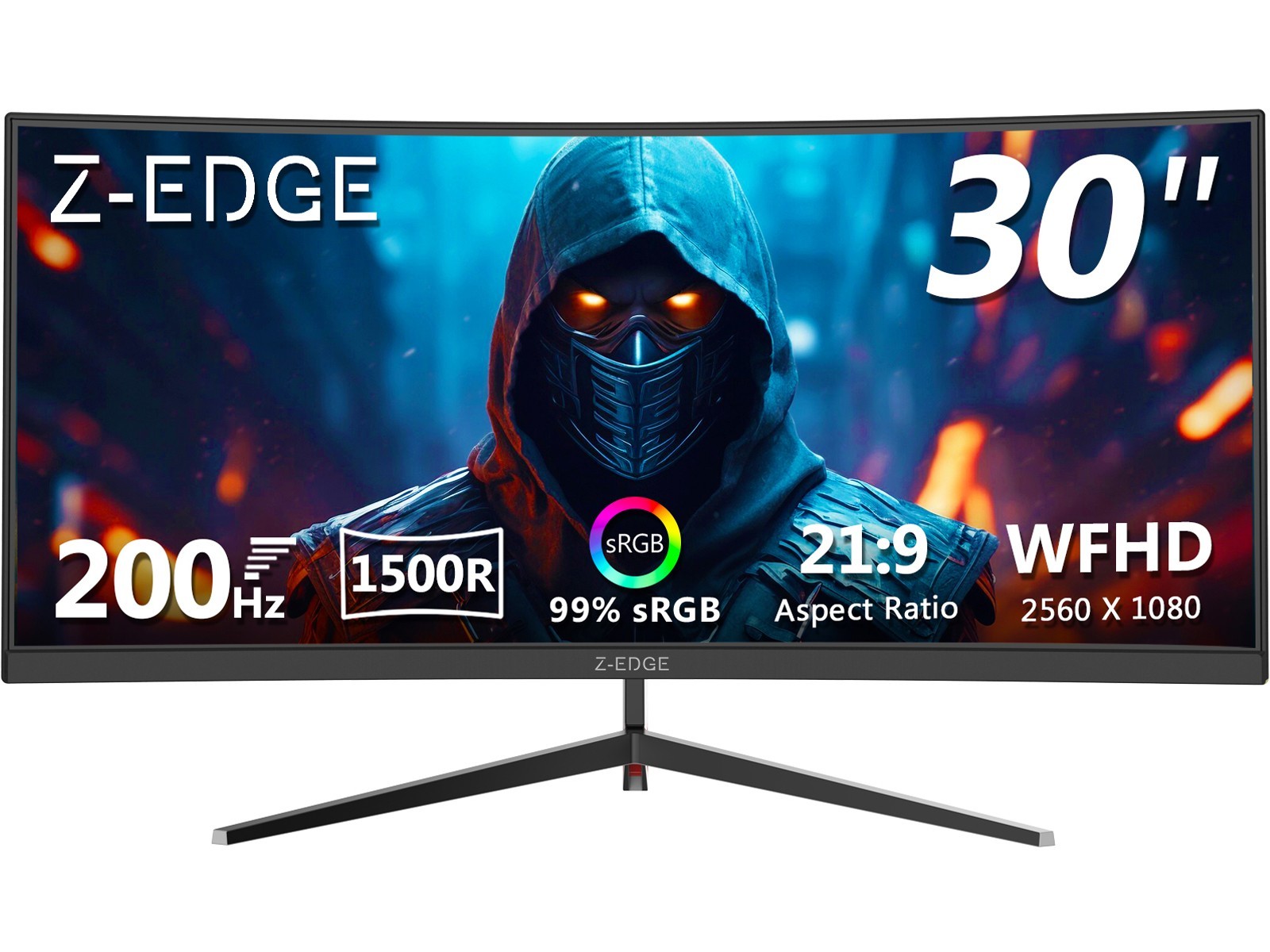 Z-EDGE 30" 2560 x 1080 21:9 Wide Screen 200Hz 1ms HDMI DP Curved Gaming Monitor