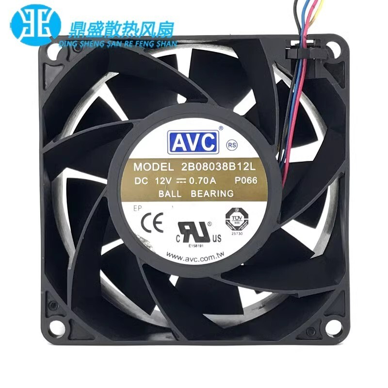 AVC 2B08038B12L 8038 DC12V 0.70A 8CM 4-Wire PWM Violent Cooling Fan