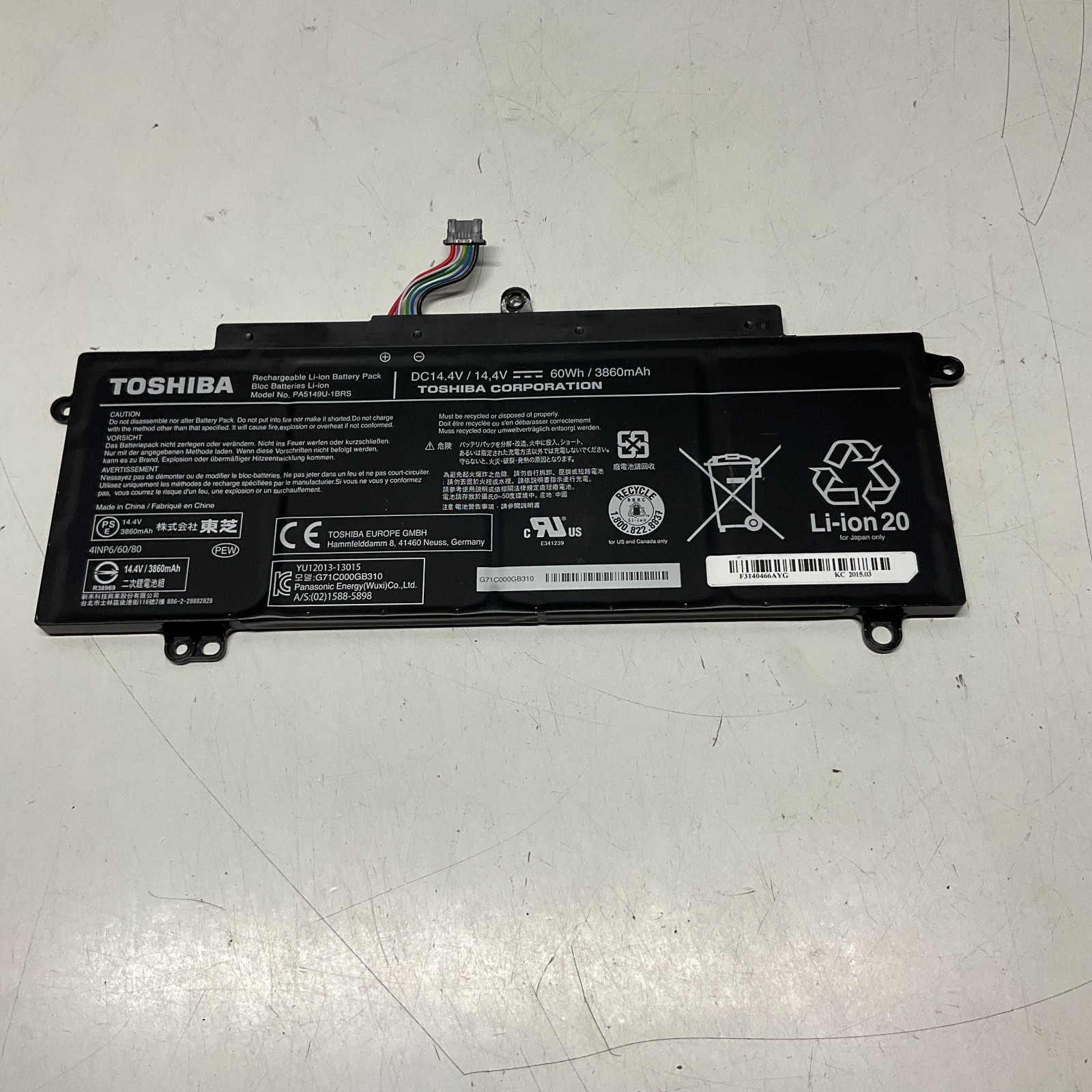 Genuine Toshiba Tecra Z40-A Z40 14.4V 60Wh 3860mAh Laptop Battery PA5149U-1BRS