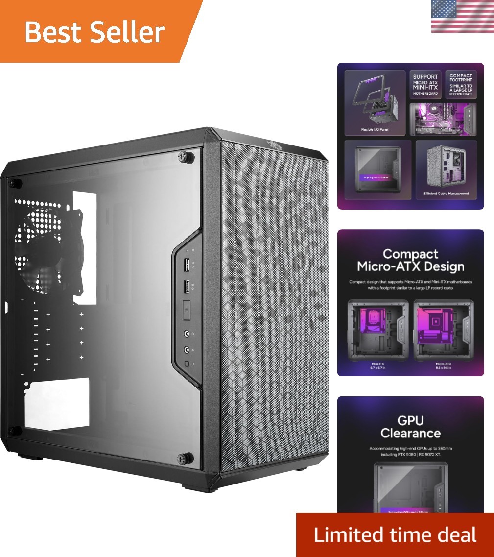 Micro-ATX Case with Magnetic Dust Filters & Optimal Cooling Design