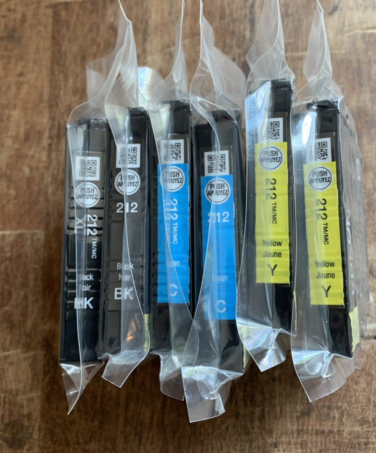 6 OEM Genuine Epson Color Ink Tanks 212XL Black 212 Standard Cyan Yellow New