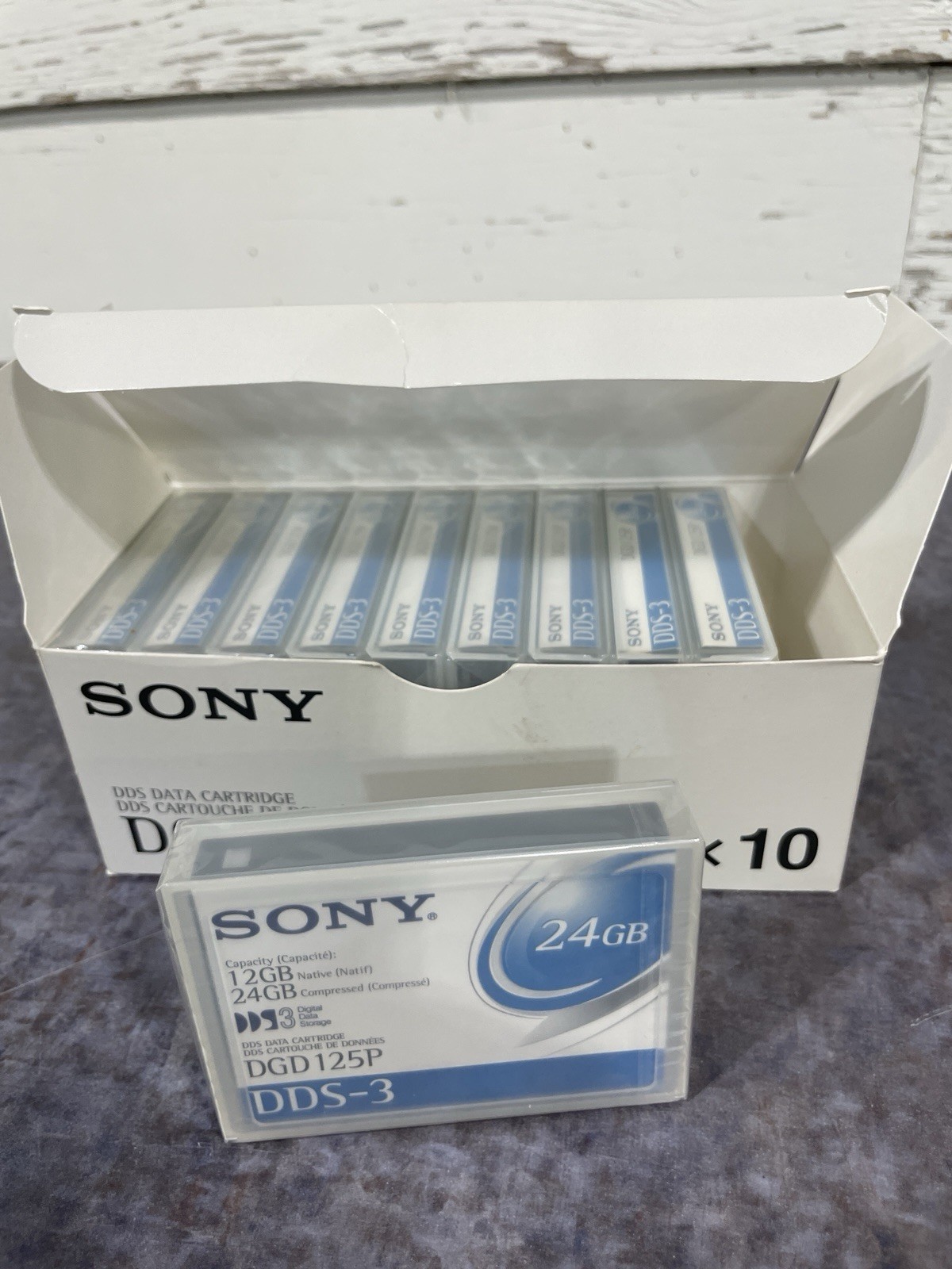 Lot Of 10 SONY DDS3/DDS-3 PREMIUM DAT DATA TAPE CARTRIDGE 12/24GB DGD125P