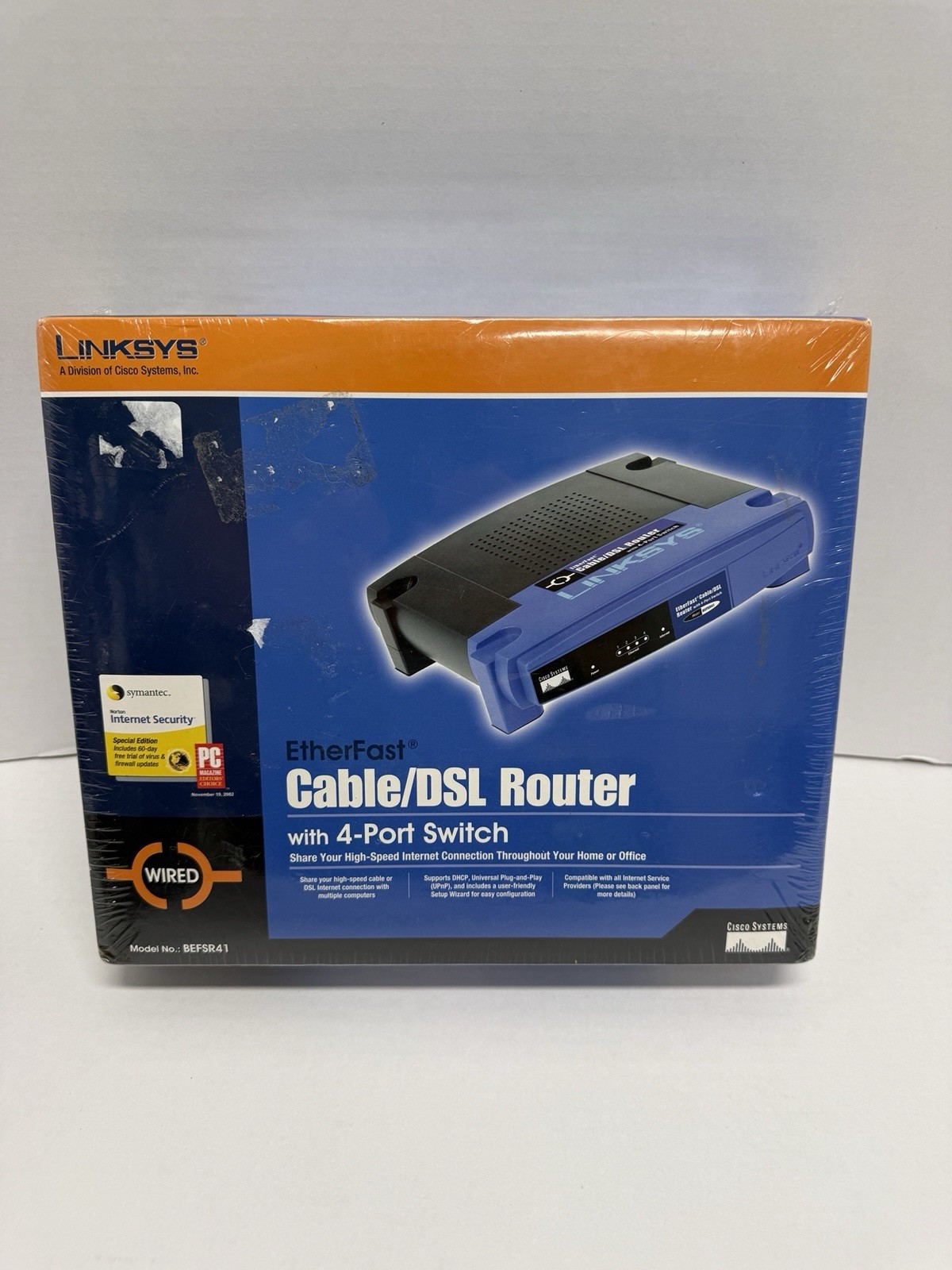 Linksys BEFSR41 Cable/DSL Router with 4-Port Switch Sealed Brand New