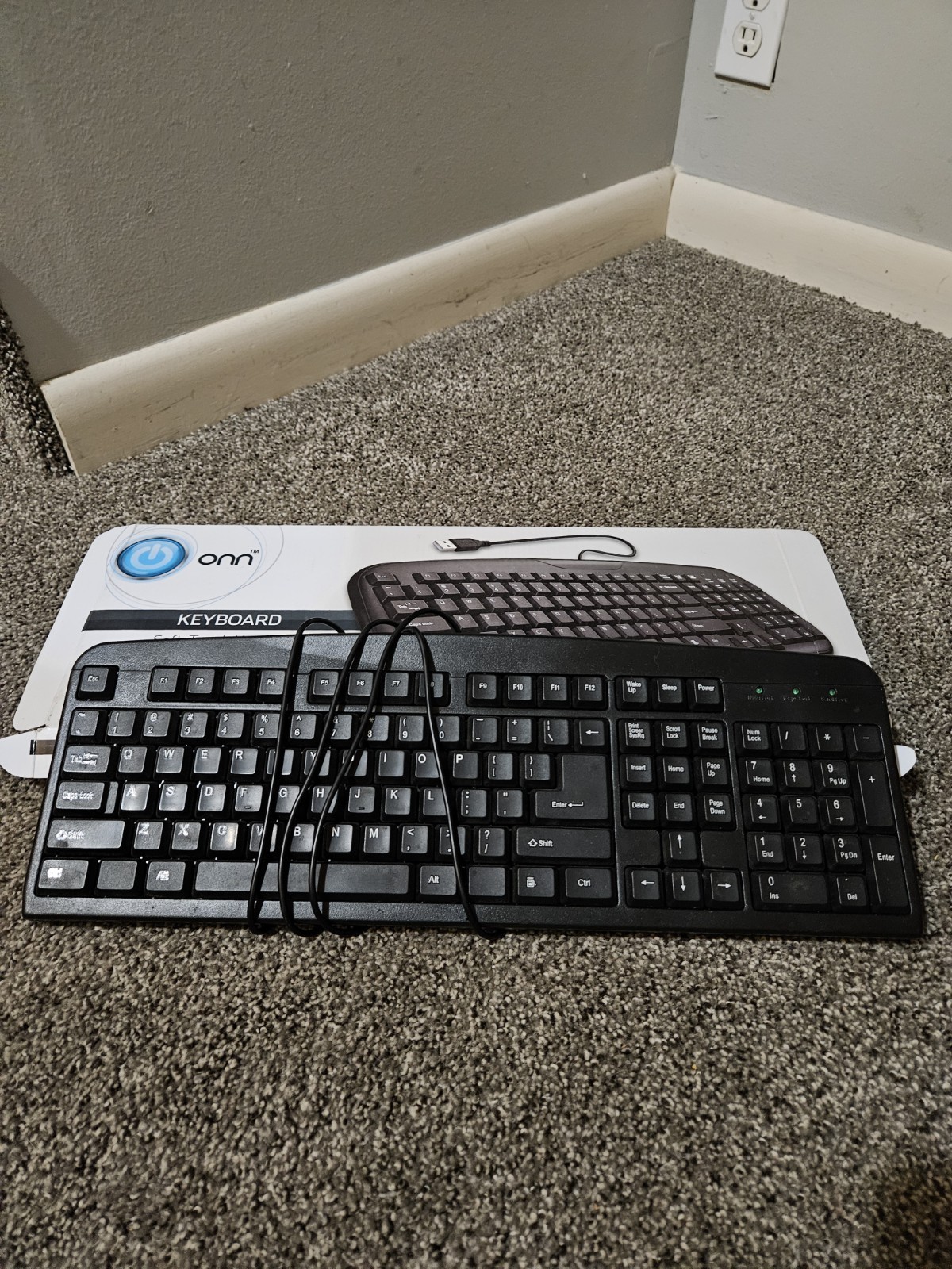 ONN Wired Keyboard ONA11H0089 USB Connection Compatible W/ PC Or MAC Black NIB