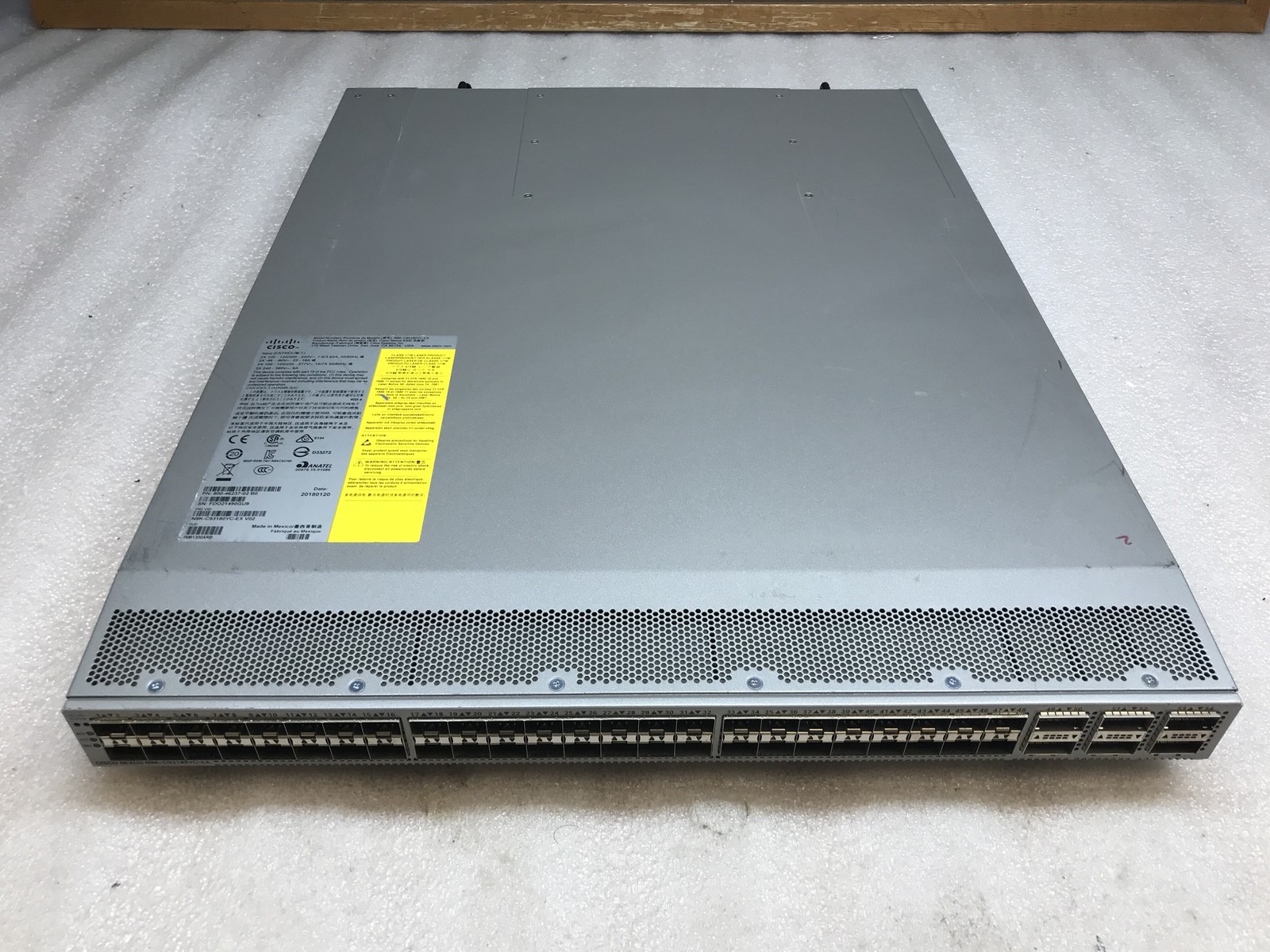 DEFECTIVE Cisco Nexus N9KC93180YCEX 9300 48Port 110G25G SFP Dual AC G3D