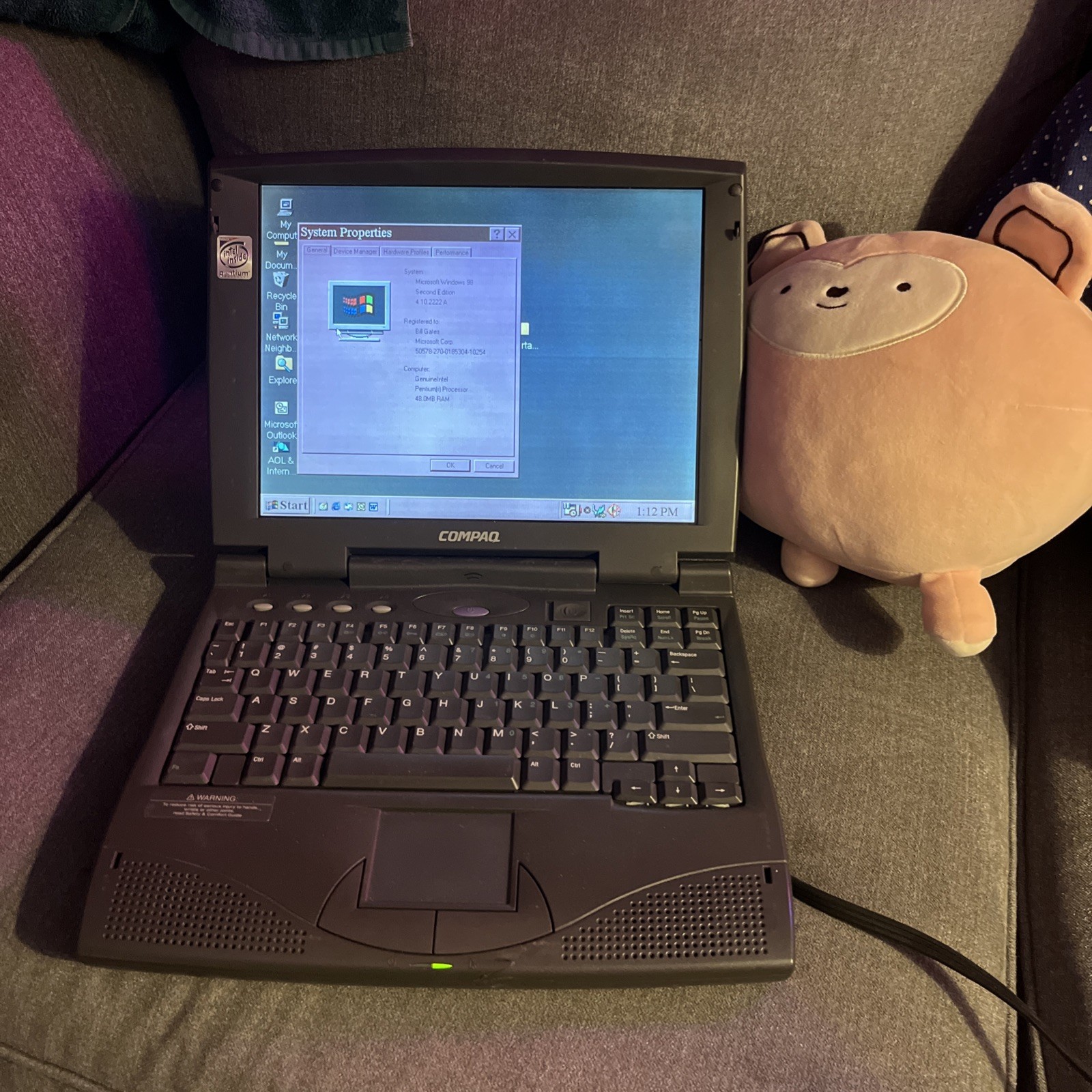 Vintage Laptop Compaq Armada 1540DM. Retro Windows 98, Pentium, 48MB RAM WORKS