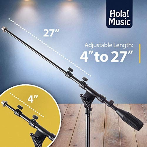MUSIC MIC STAND W/ADJUSTABLE HEIGHT FOR HOME, STUDIO, OFFICE OR STAGE USE HOLA