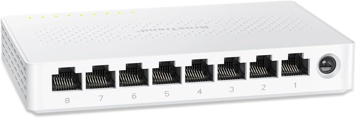BrosTrend 2.5Gb 8 Port Network Switch Unmanaged Ethernet for Gaming NAS PC