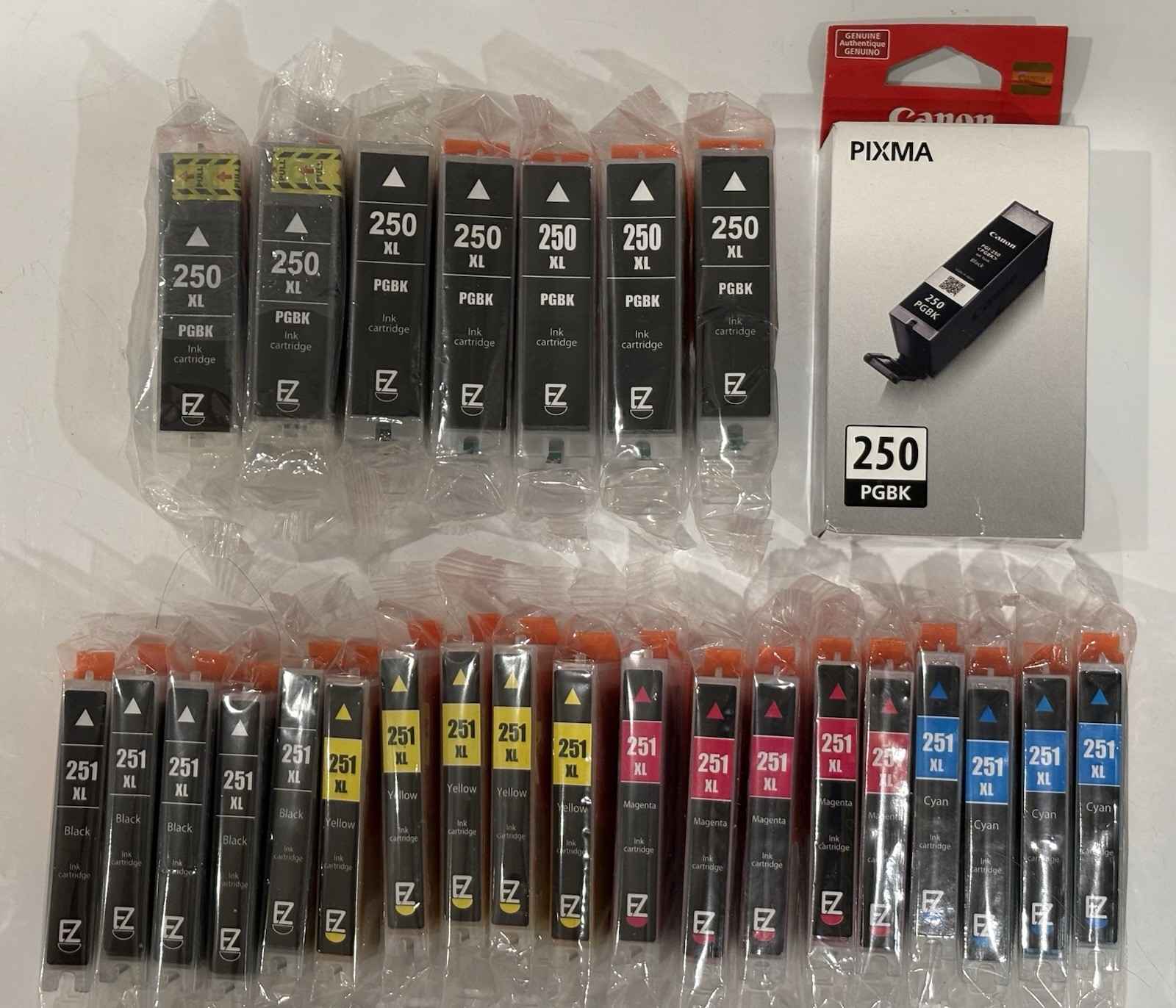 Lot Of E-Z Ink 250 XL, 251 XL and Canon PGI 250 Ink Cartridges