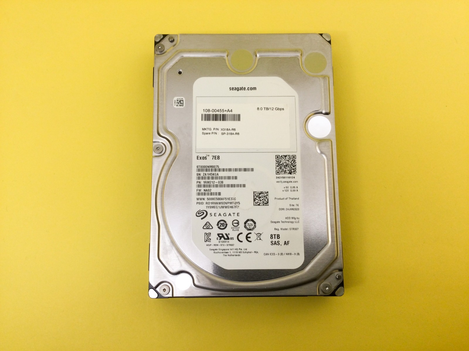 Netapp Seagate 8TB 7.2K 12Gb/s 3.5" SAS ENT Hard Drive ST8000NM0075