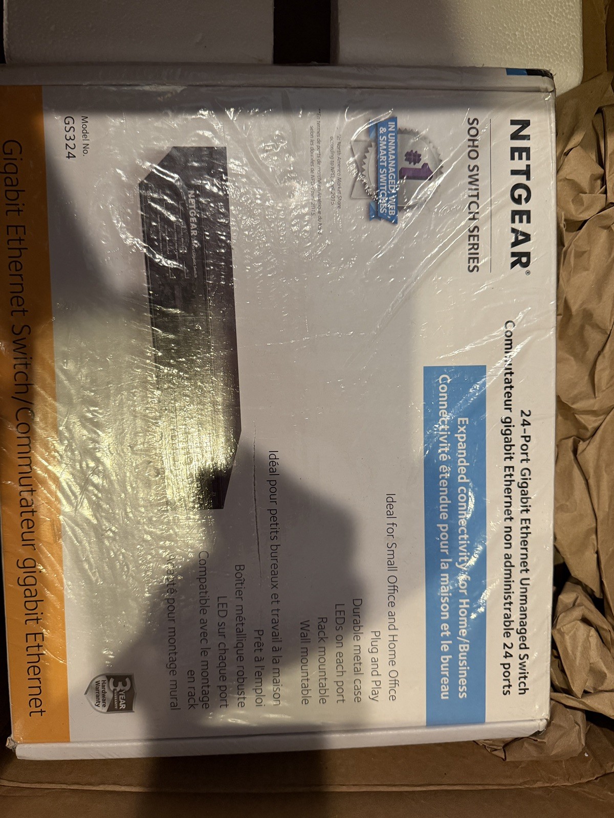 NETGEAR  GS324-100NAS 24 Port Unmanaged GBit Ethernet Switches NIB 