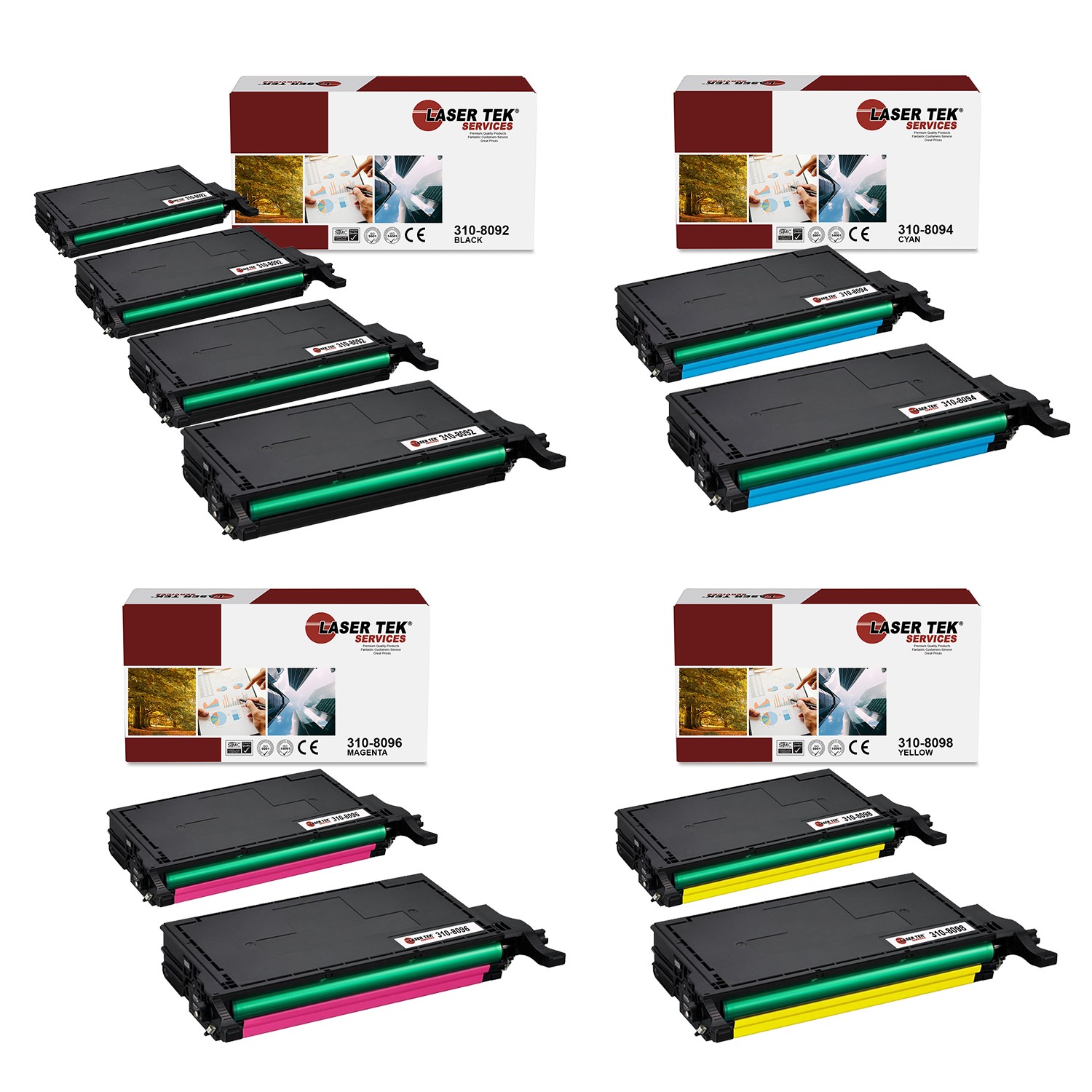 10Pk LTS 3110 B C M Y Compatible for Dell 3110 3110CN, MFP 3115CN Cartridge