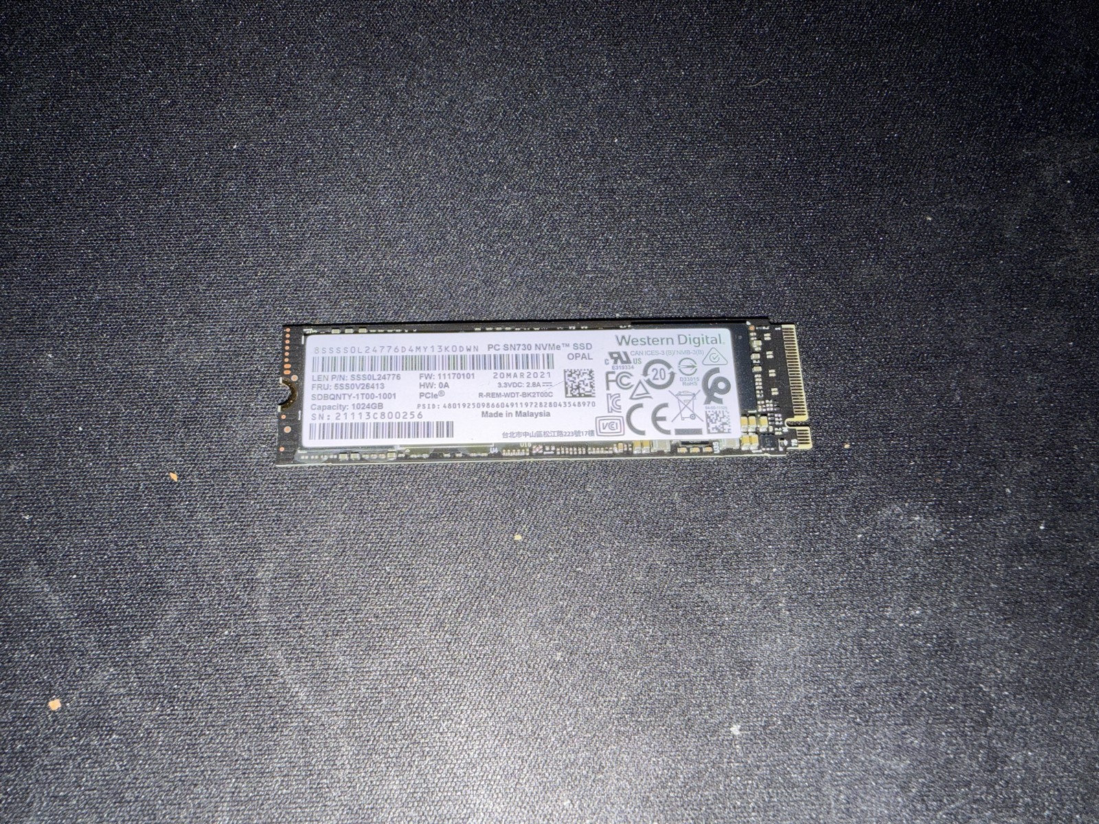 WD Western Digital PC SN730 1TB NVMe M.2 2280 SSD Solid State Drive