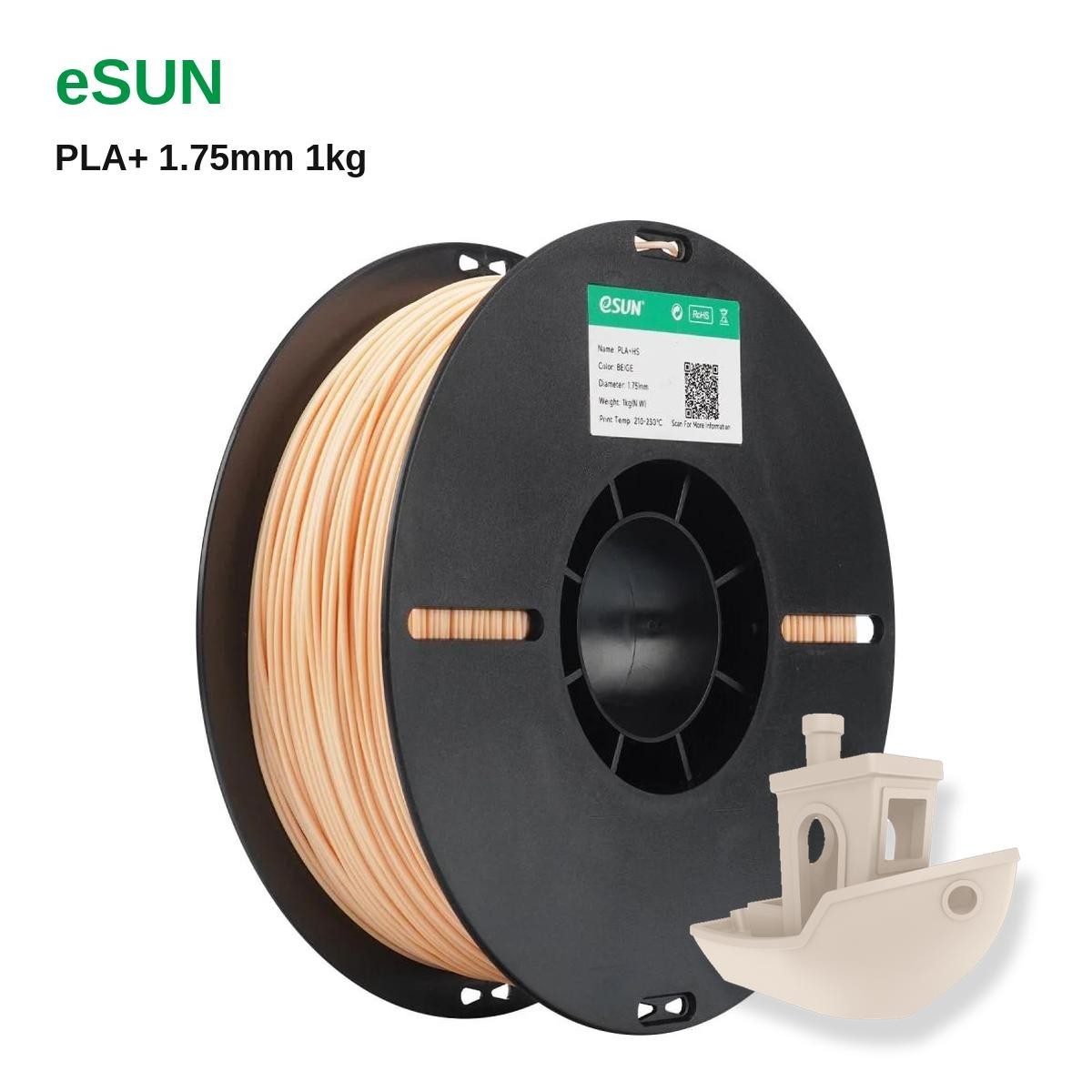 eSUN 1.75mm PLA Plus 1KG， PLA+ 3D Printer Filament， Most FDM 3D Printers