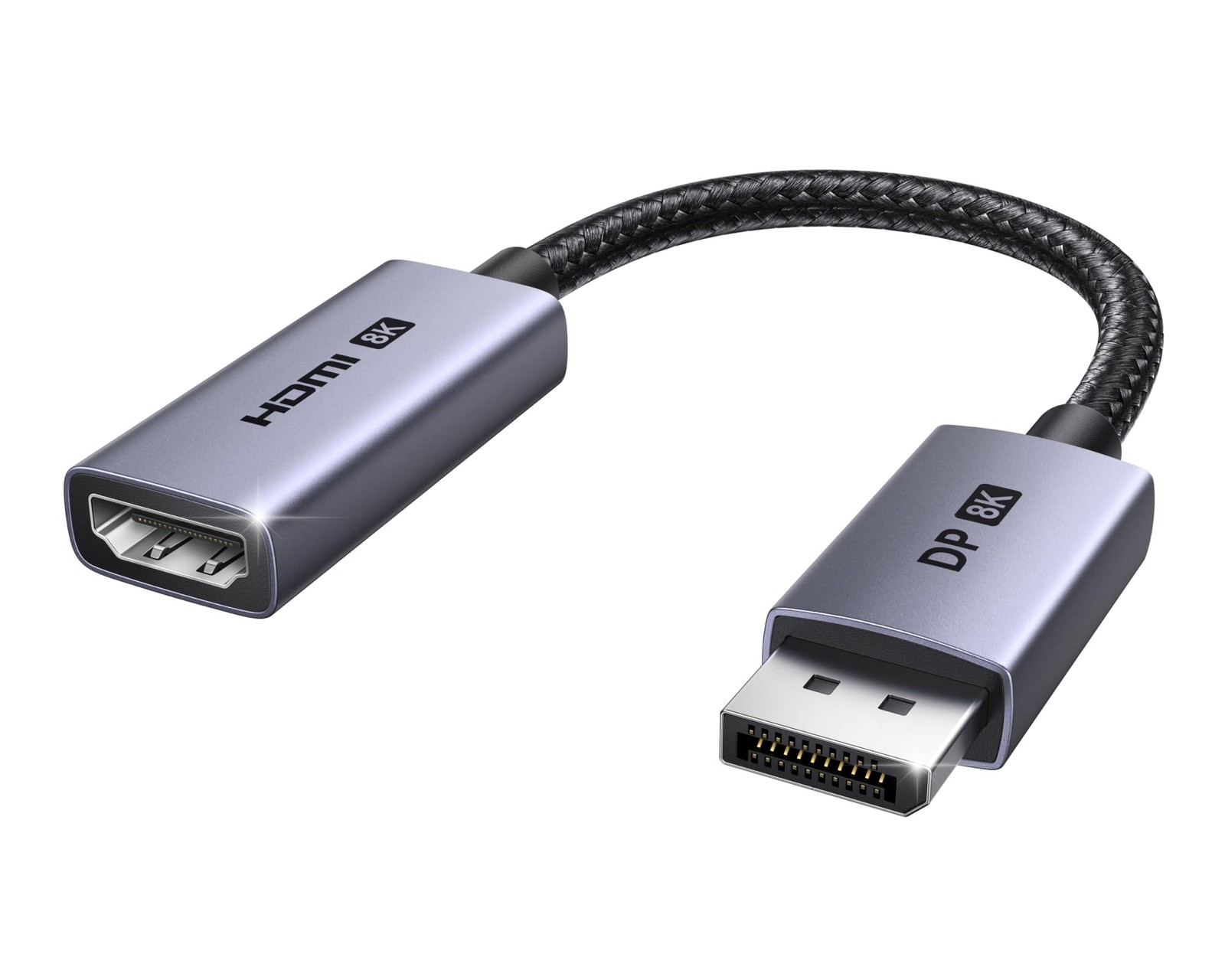 UGREEN 8K@60Hz Active DisplayPort to HDMI Unidirectional 0.66ft, Grey