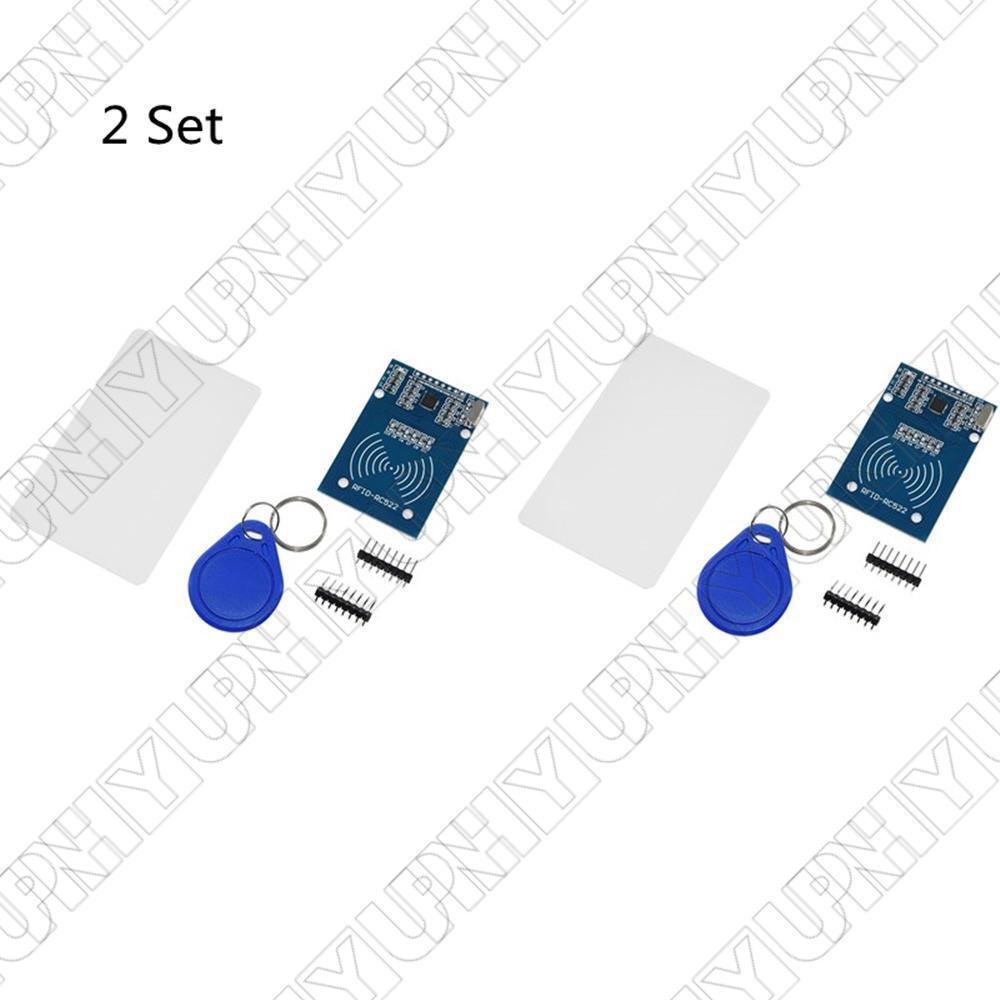 2 Sets RFID Module 13.56MHz MFRC-RC522 NFC RF IC Card Keyfob RC522 Chip