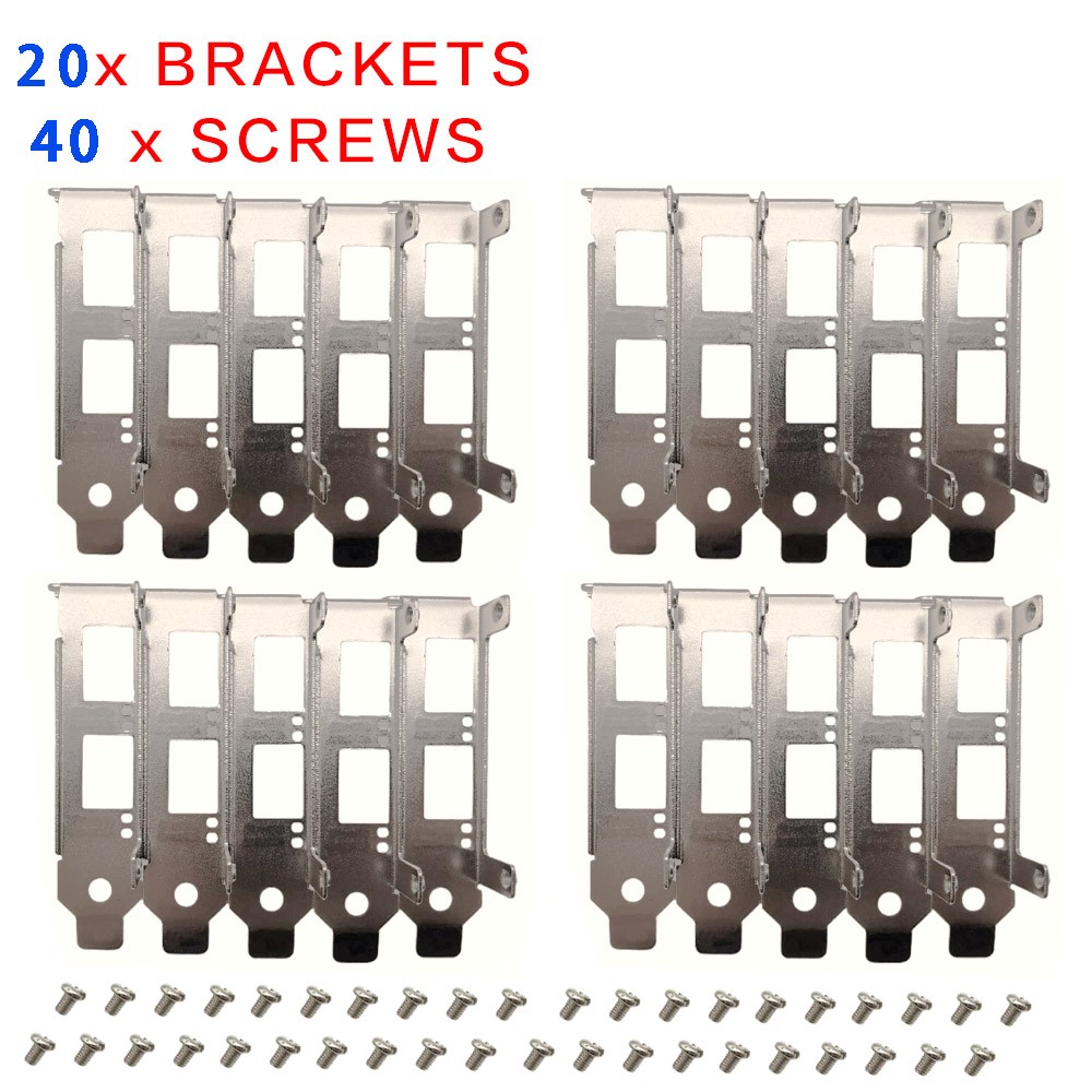 20pcs Low Profile Brackets for Intel X520-DA2 X520-SR2 X520-LR2 X710-DA2