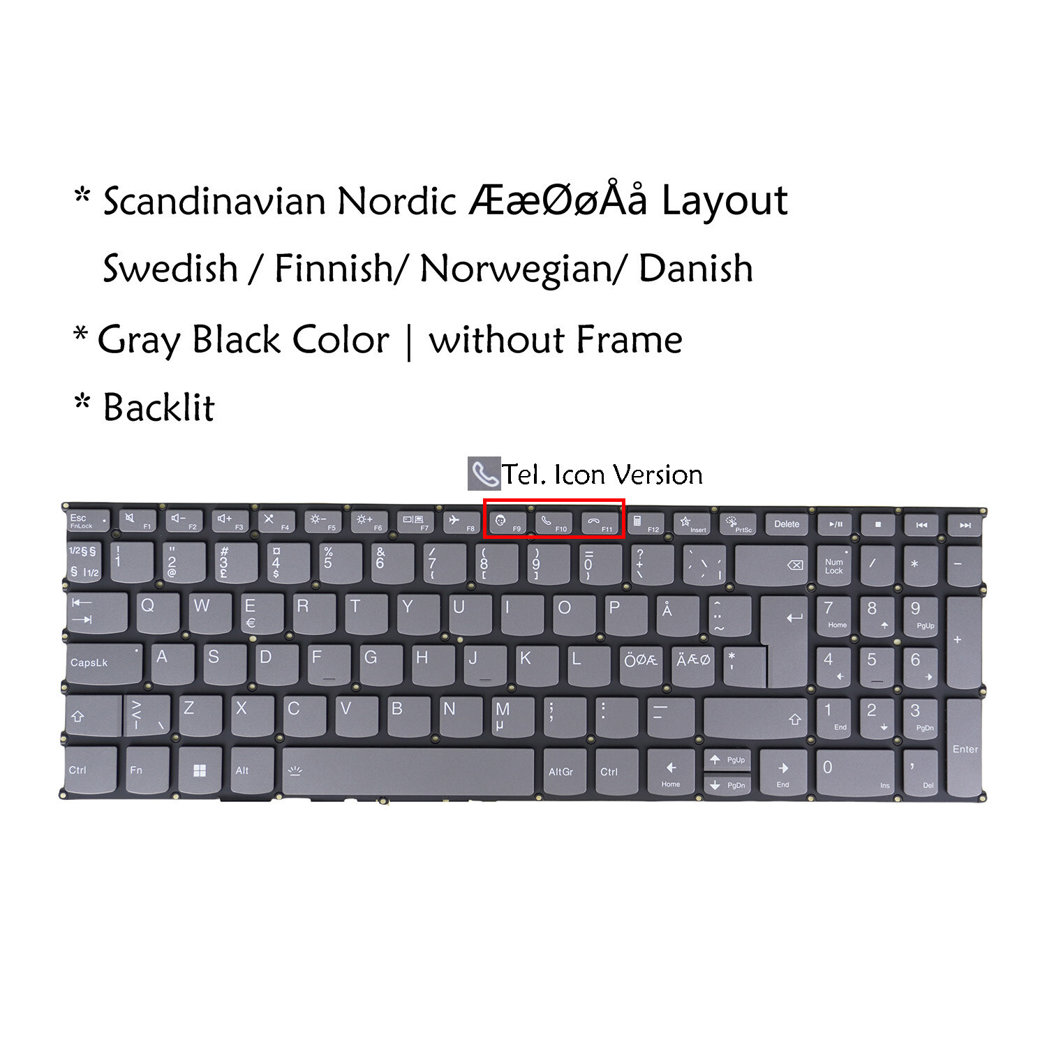 UK/ Nordic NE Laptop Keyboard For Lenovo IdeaPad Slim 5-16IMH9 5-16AHP9 Backlit