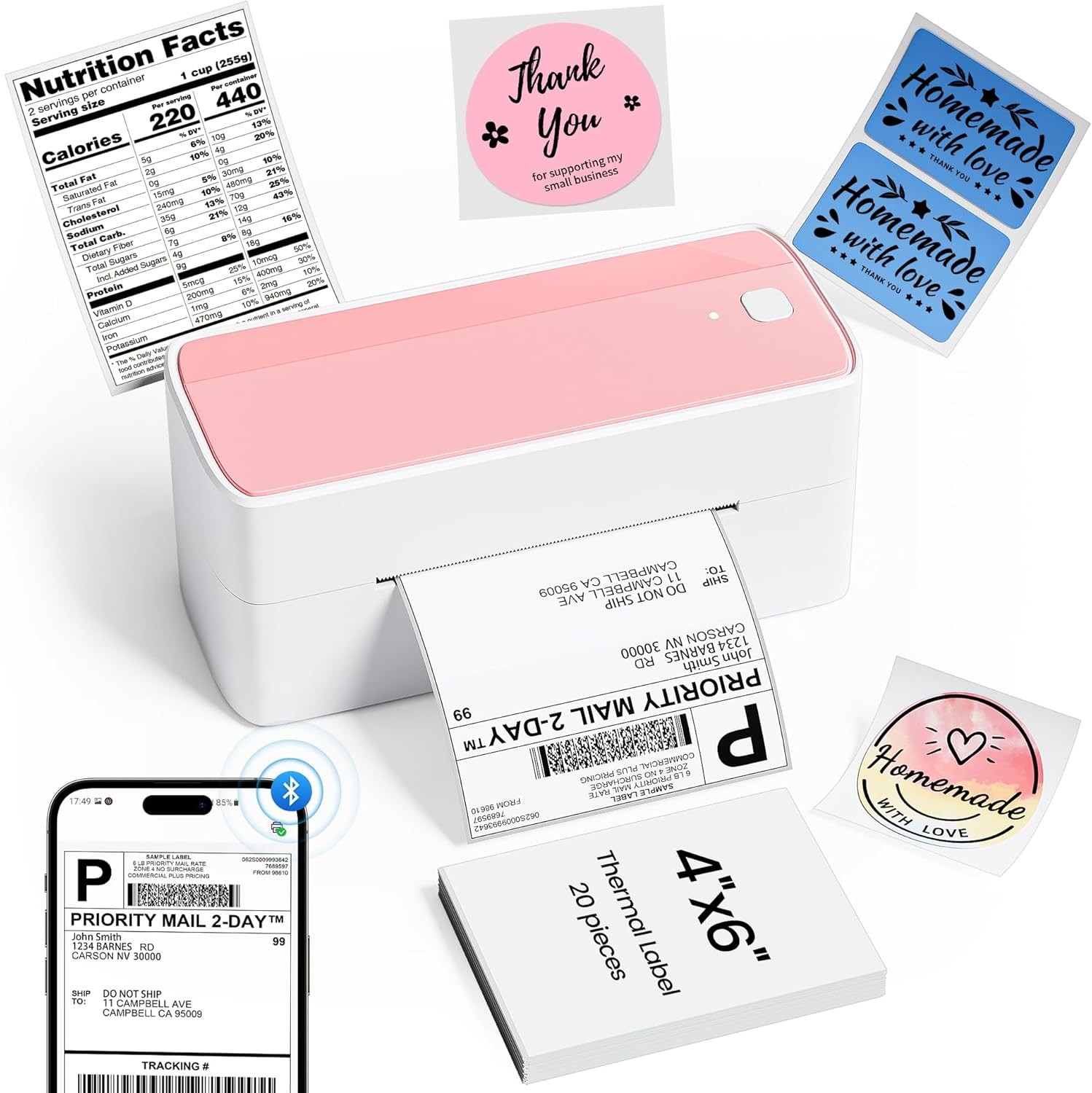 Phomemo 4x6 Thermal Label Printer Shipping Label Printer Shipping Barcode LOT